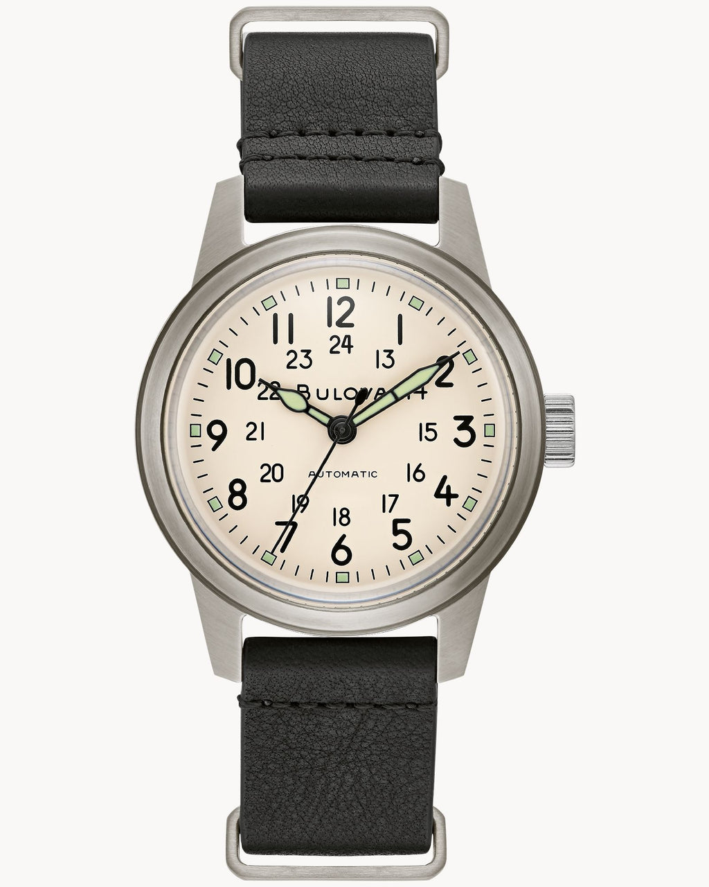 Reloj Bulova Hack 96A246 Automático Militar Hombre Esfera Crema