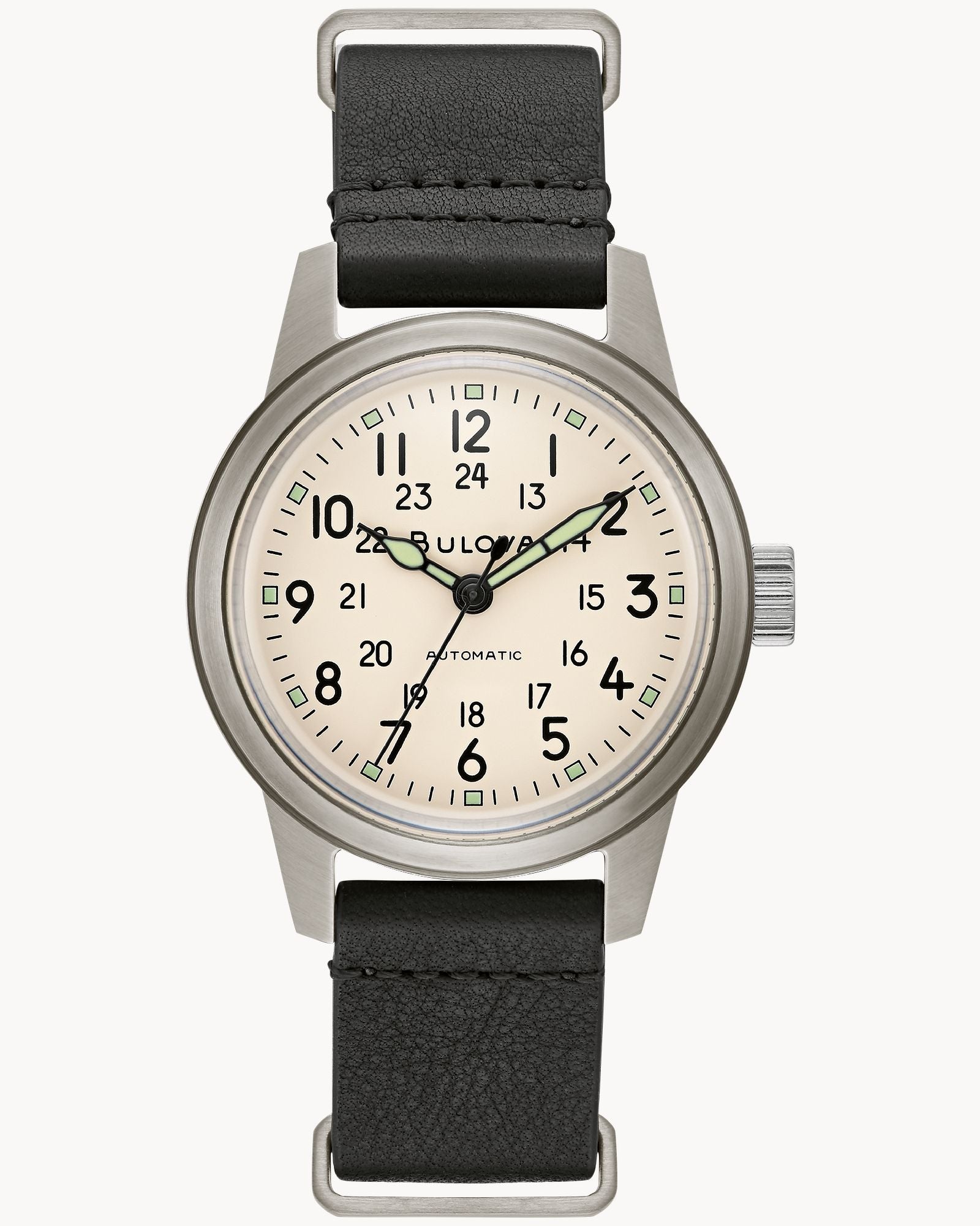 Reloj Bulova Hack 96A246 Automático Militar Hombre Esfera Crema