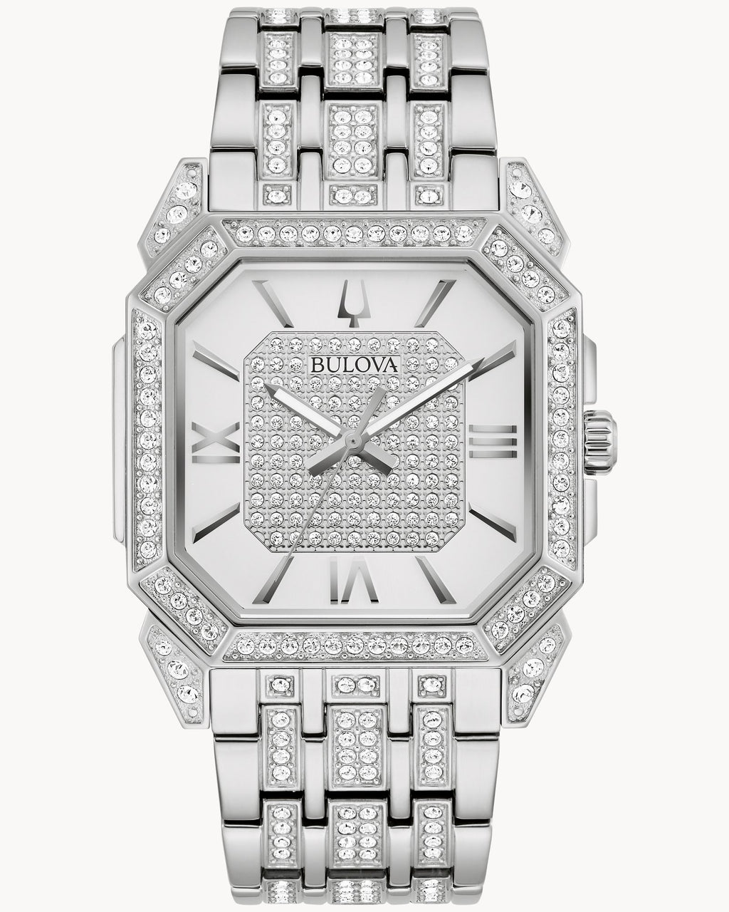Reloj Bulova Octava 96A285 Hombre Acero Inoxidable Esfera Plateada con Cristales