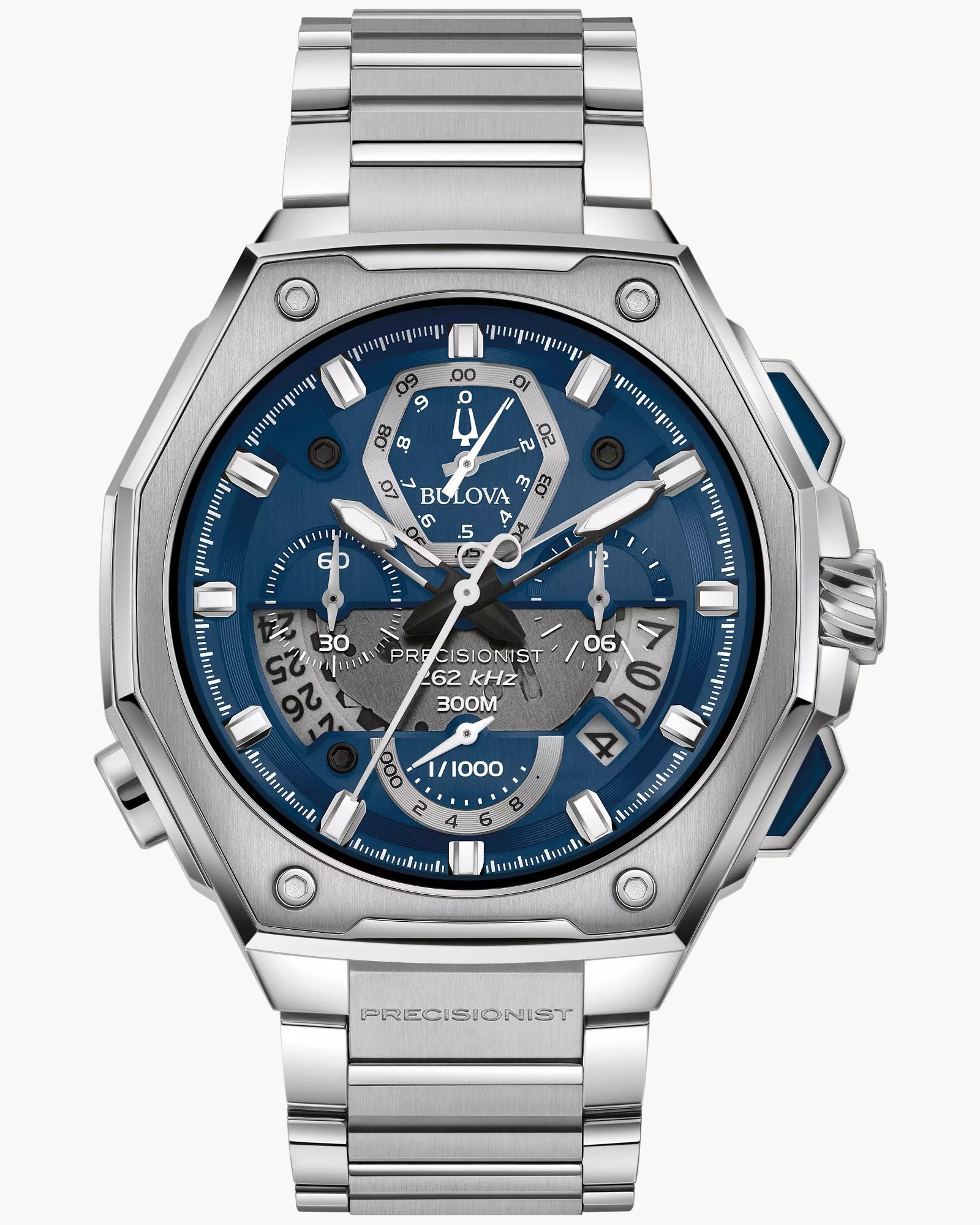 Reloj Bulova Precisionist Series X 96B349 Hombre Cronógrafo 262 kHz Acero Inoxidable Esfera Azul