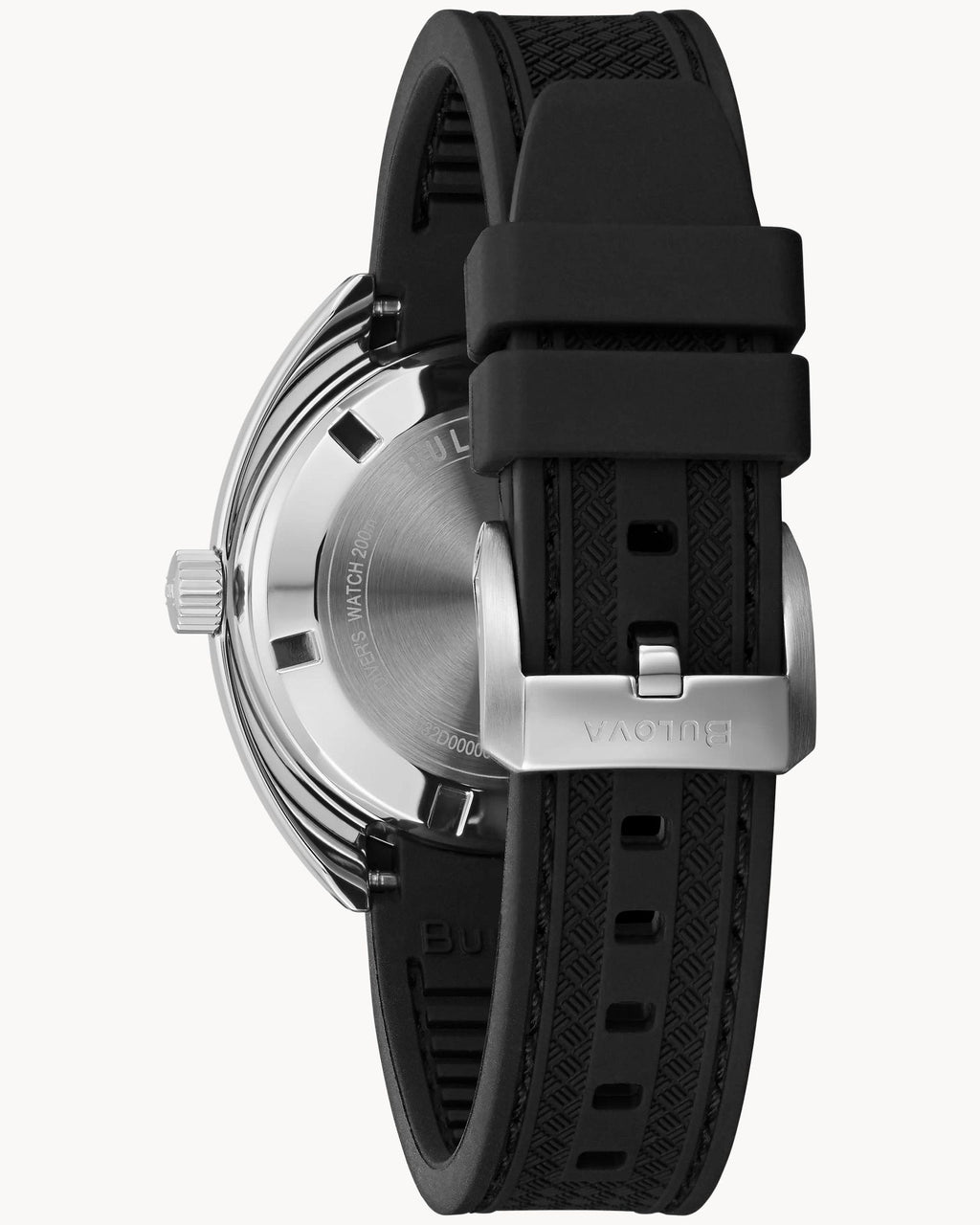 Reloj Bulova Oceanographer 96B350 Hombre Devil Diver Esfera Naranja Correa Caucho Negro