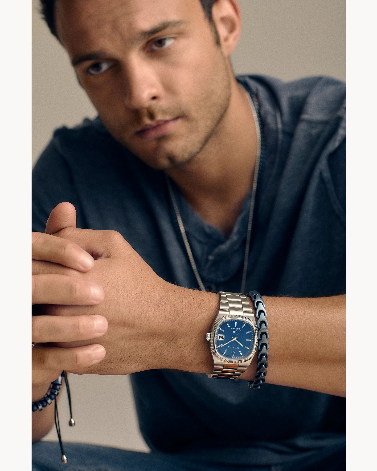 Bulova Super Seville 96B440 Precisionist 262 kHz Acero Esfera Azul