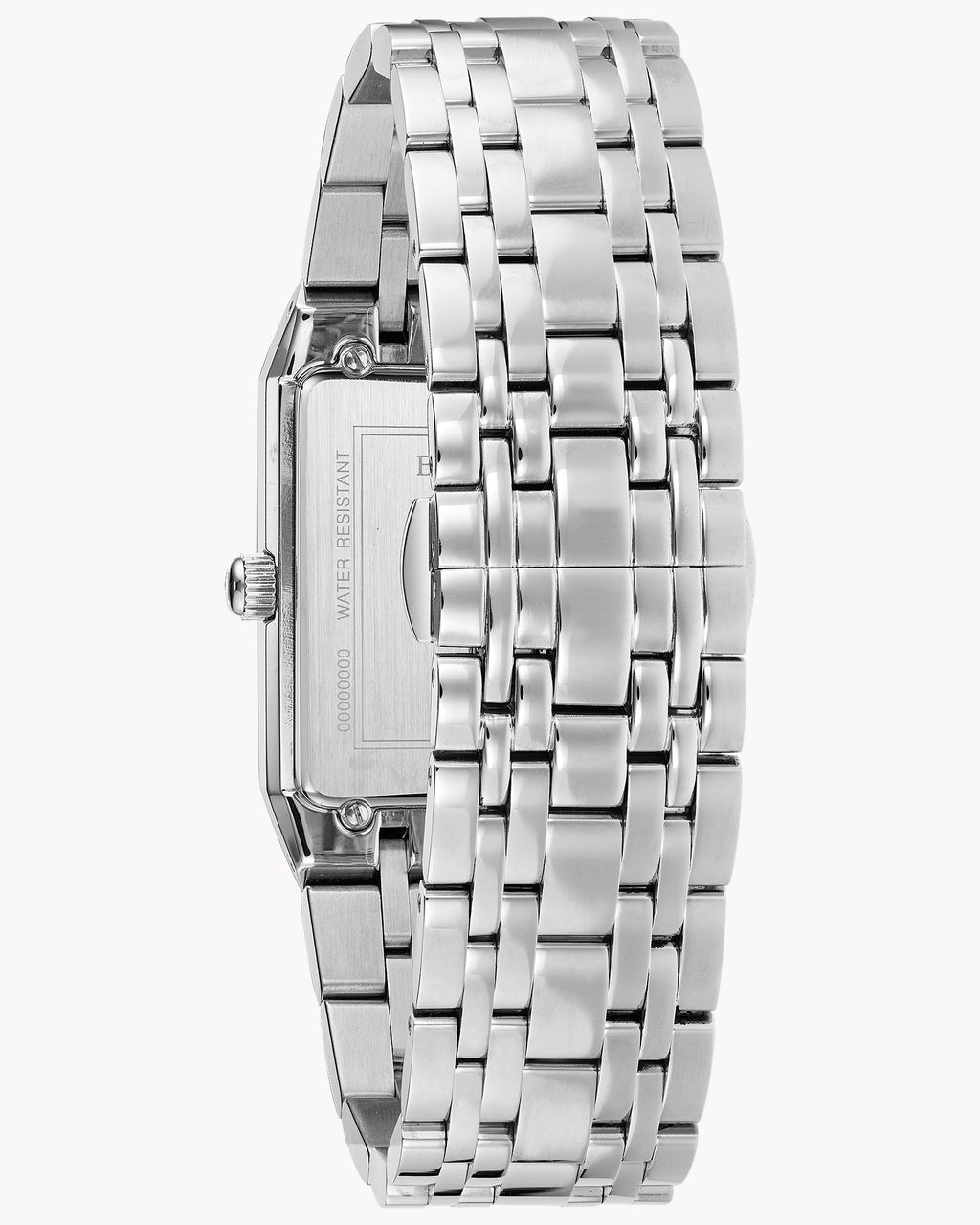 Reloj Bulova Quadra 96D145 Rectangular Acero Negro con Diamantes