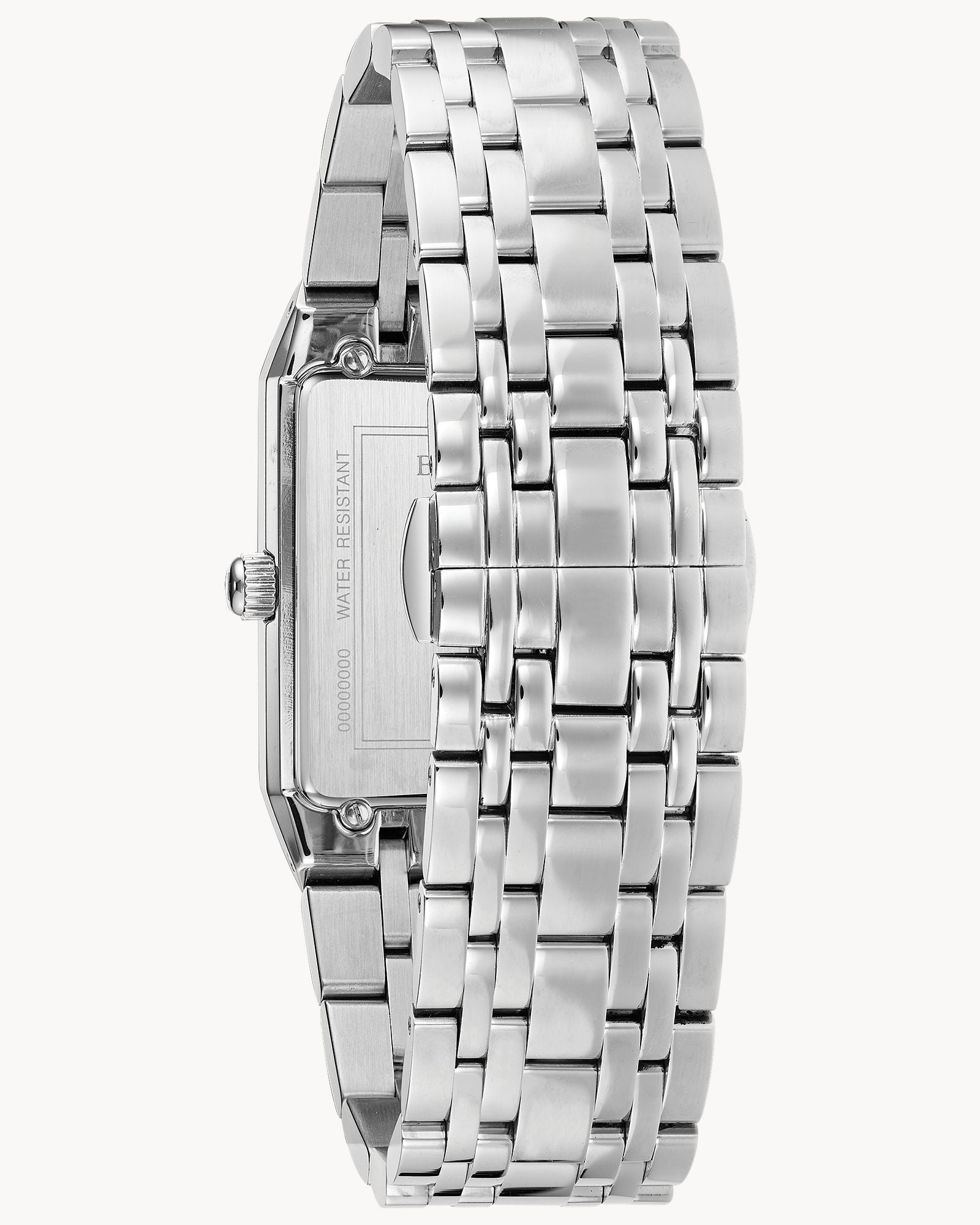 Reloj Bulova Quadra 96D145 Rectangular Acero Negro con Diamantes