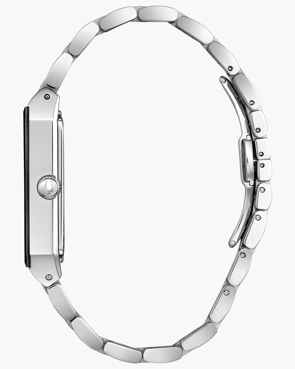 Reloj Bulova Quadra 96D145 Rectangular Acero Negro con Diamantes