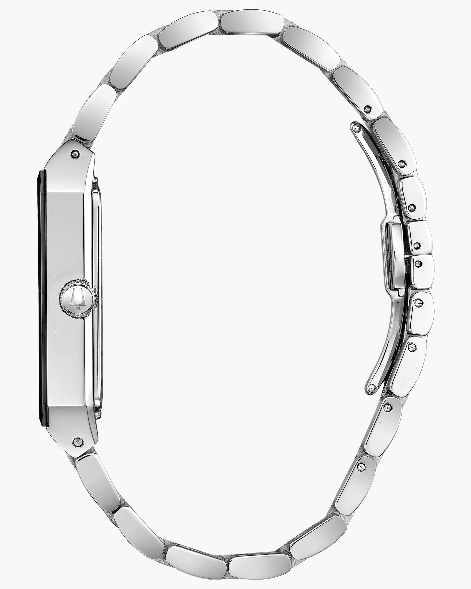 Reloj Bulova Quadra 96D145 Rectangular Acero Negro con Diamantes