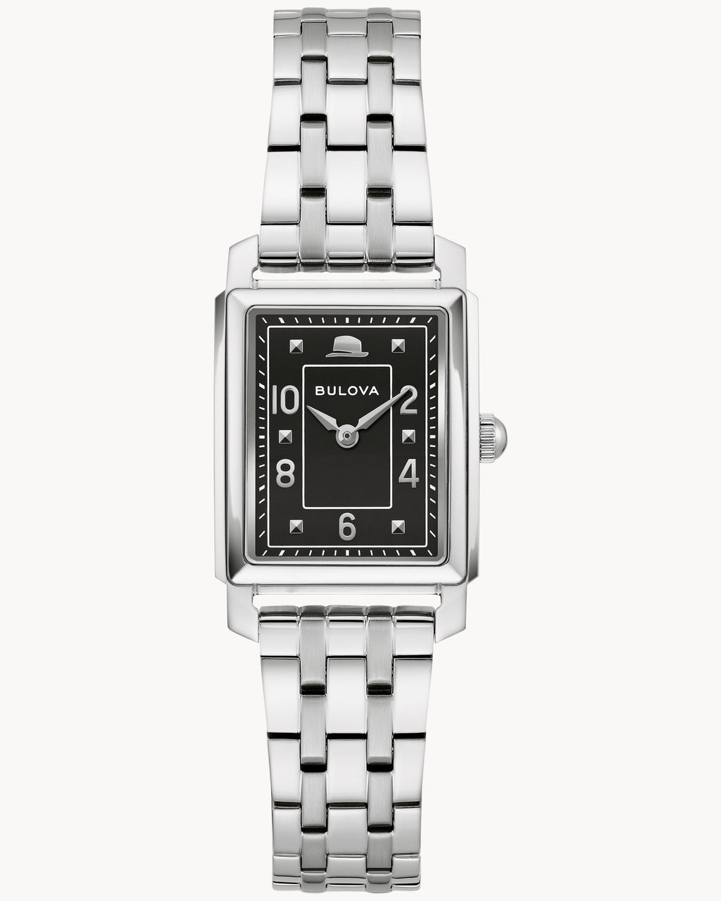 Reloj Bulova Frank Sinatra 96L341 Mujer Acero Inoxidable Esfera Negra Rectangular