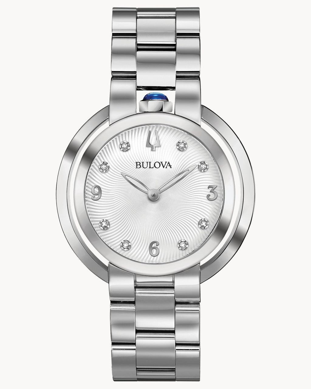 Reloj Bulova Rubaiyat 96P184 Mujer Acero Inoxidable Esfera Plateada con Cristales