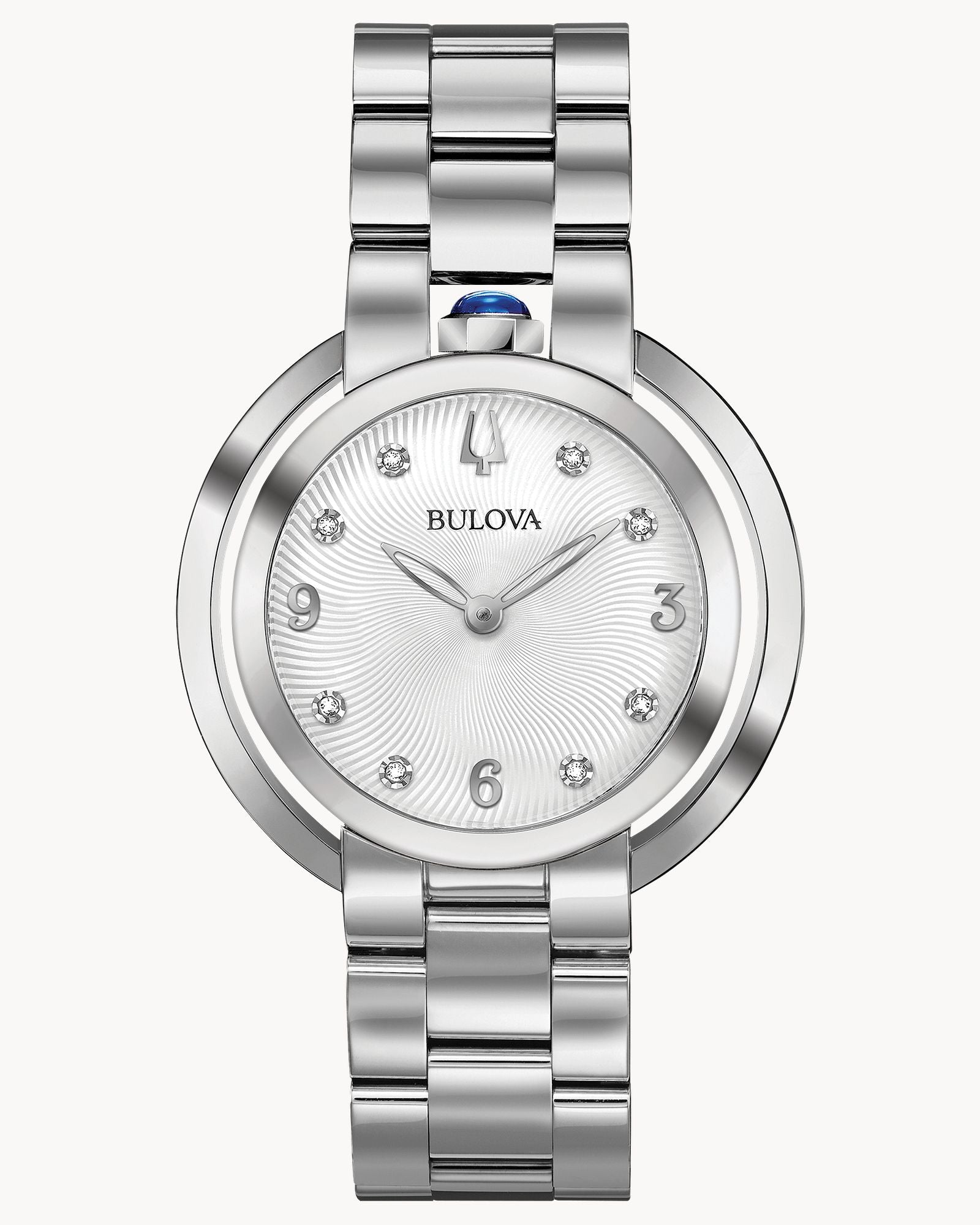 Reloj Bulova Rubaiyat 96P184 Mujer Acero Inoxidable Esfera Plateada con Cristales
