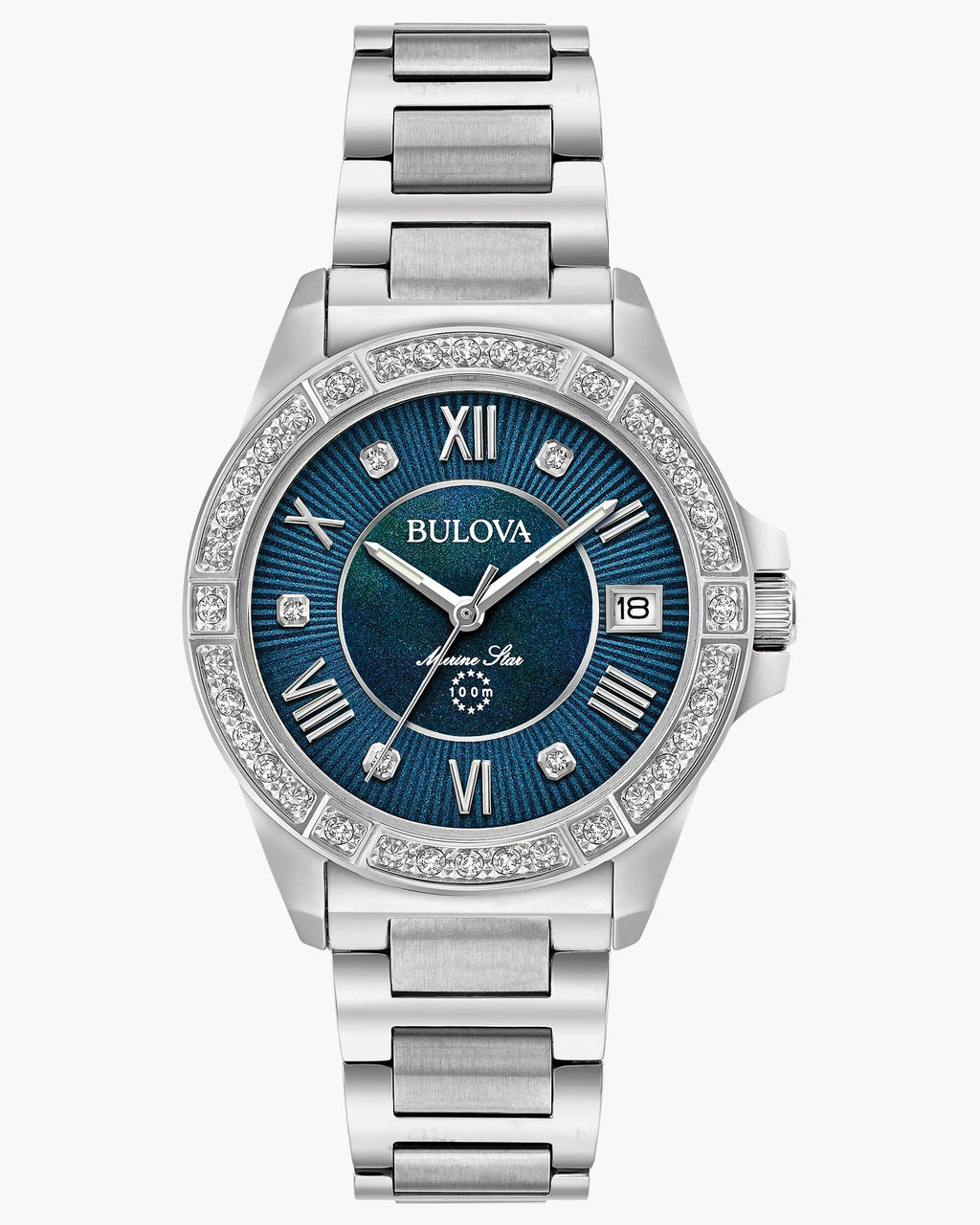 Reloj Bulova Marine Star 96R215 Series L Mujer Acero Inoxidable Esfera Azul con Cristales
