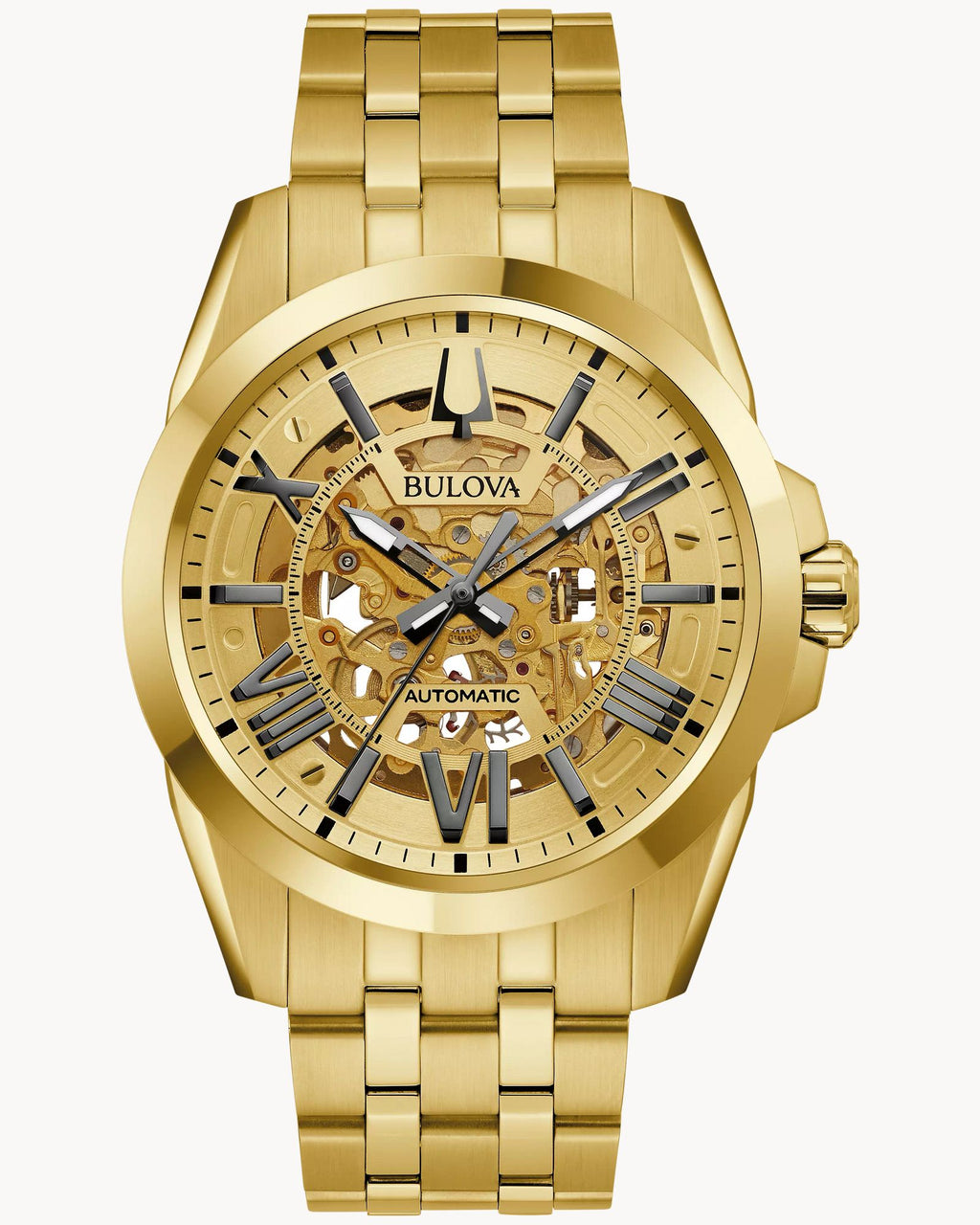 Reloj Bulova Sutton 97A162 Automático Skeleton Dorado