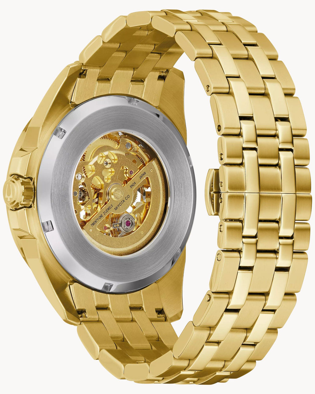 Reloj Bulova Sutton 97A162 Automático Skeleton Dorado