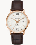 Bulova 97B225 Hudson Reloj Automático Hombre Cuero Marrón Dorado