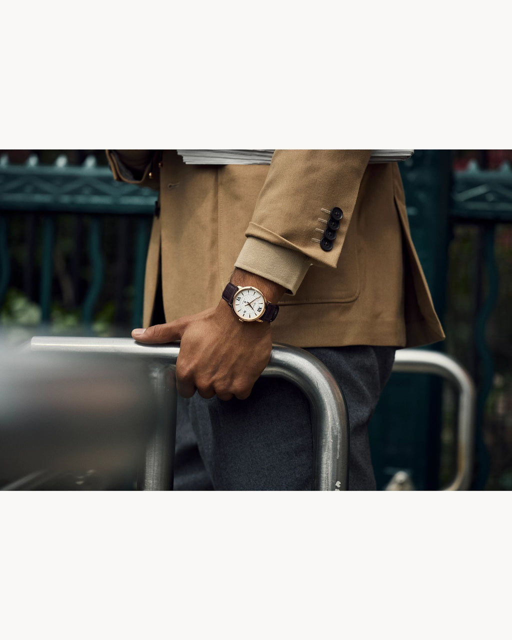Bulova 97B225 Hudson Reloj Automático Hombre Cuero Marrón Dorado