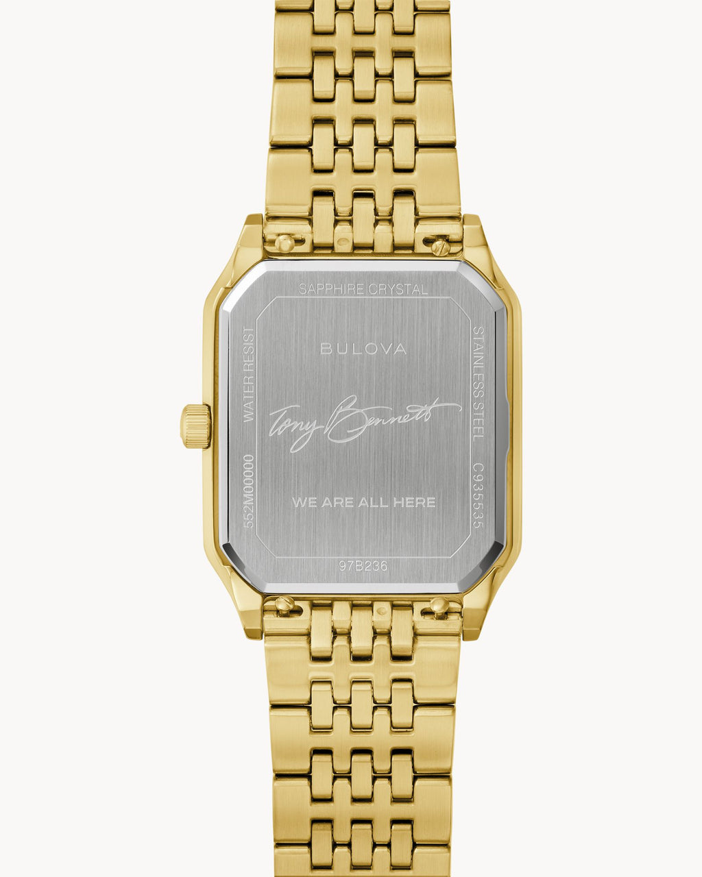 eloj Bulova Super Seville 97B236 Tony Bennett Hombre Acero Dorado Esfera Plateada