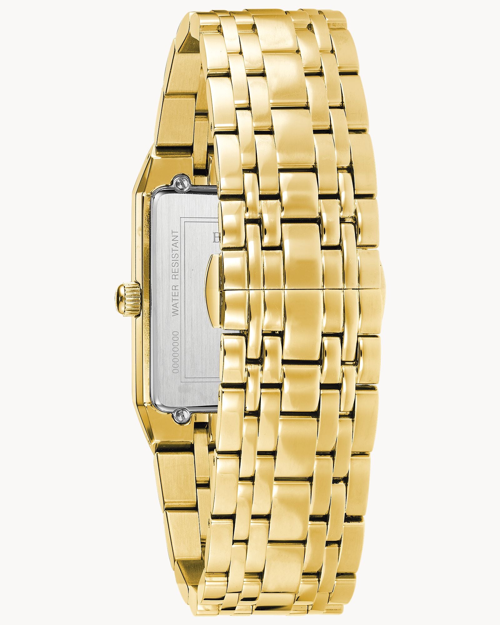 Reloj Bulova Quadra 97D120 Hombre Dorado Esfera Champagne Rectangular