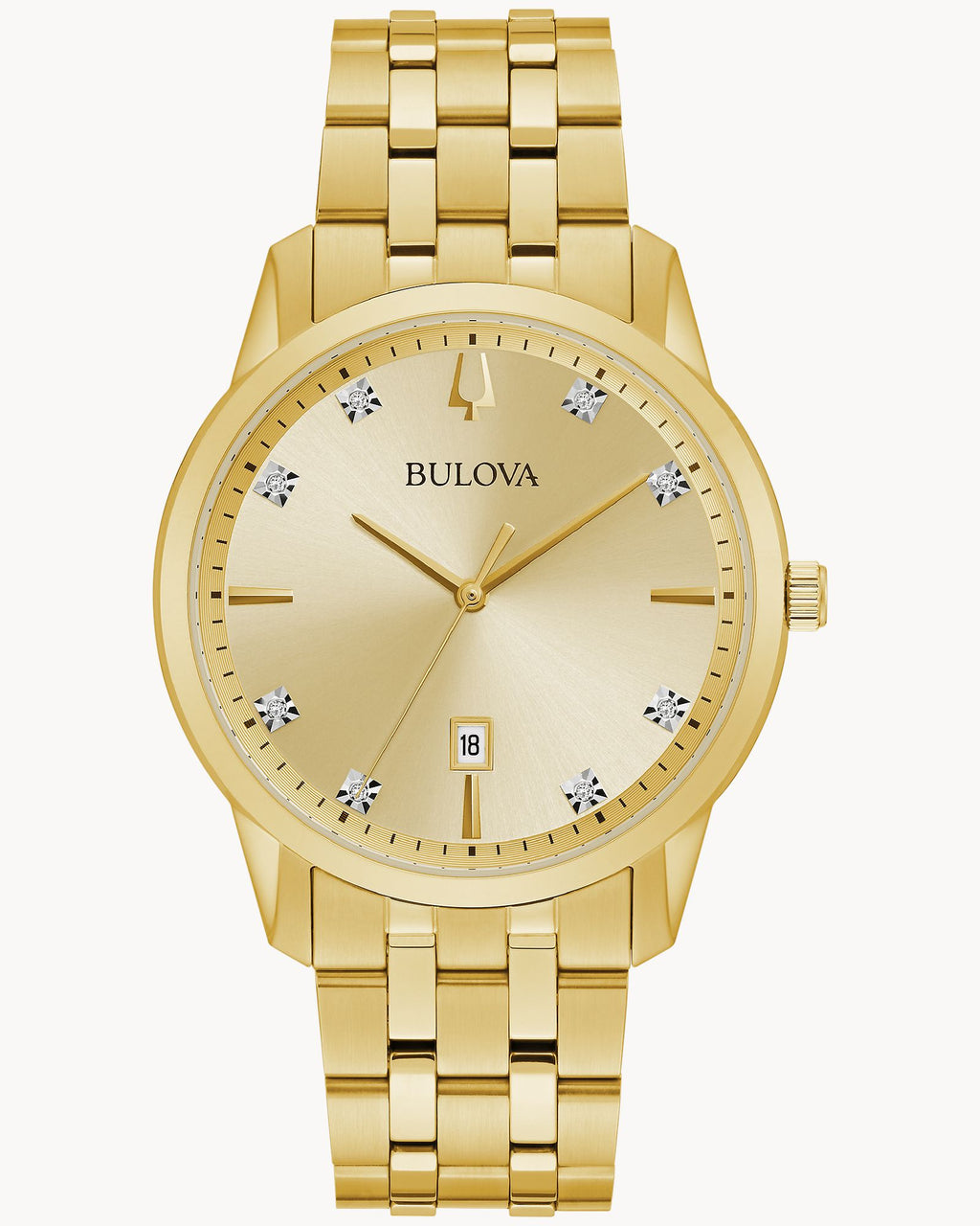 Reloj Bulova Sutton 97D123 Hombre Dorado Esfera Champagne con Cristales