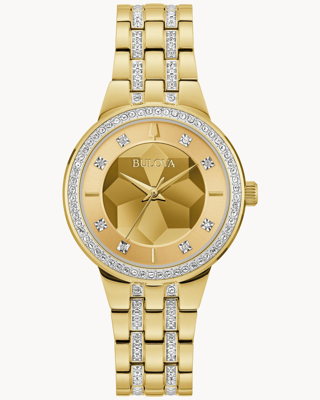 Reloj Bulova Mujer Phantom 97L176 Dorado Bisel y Pulsera con Cristales