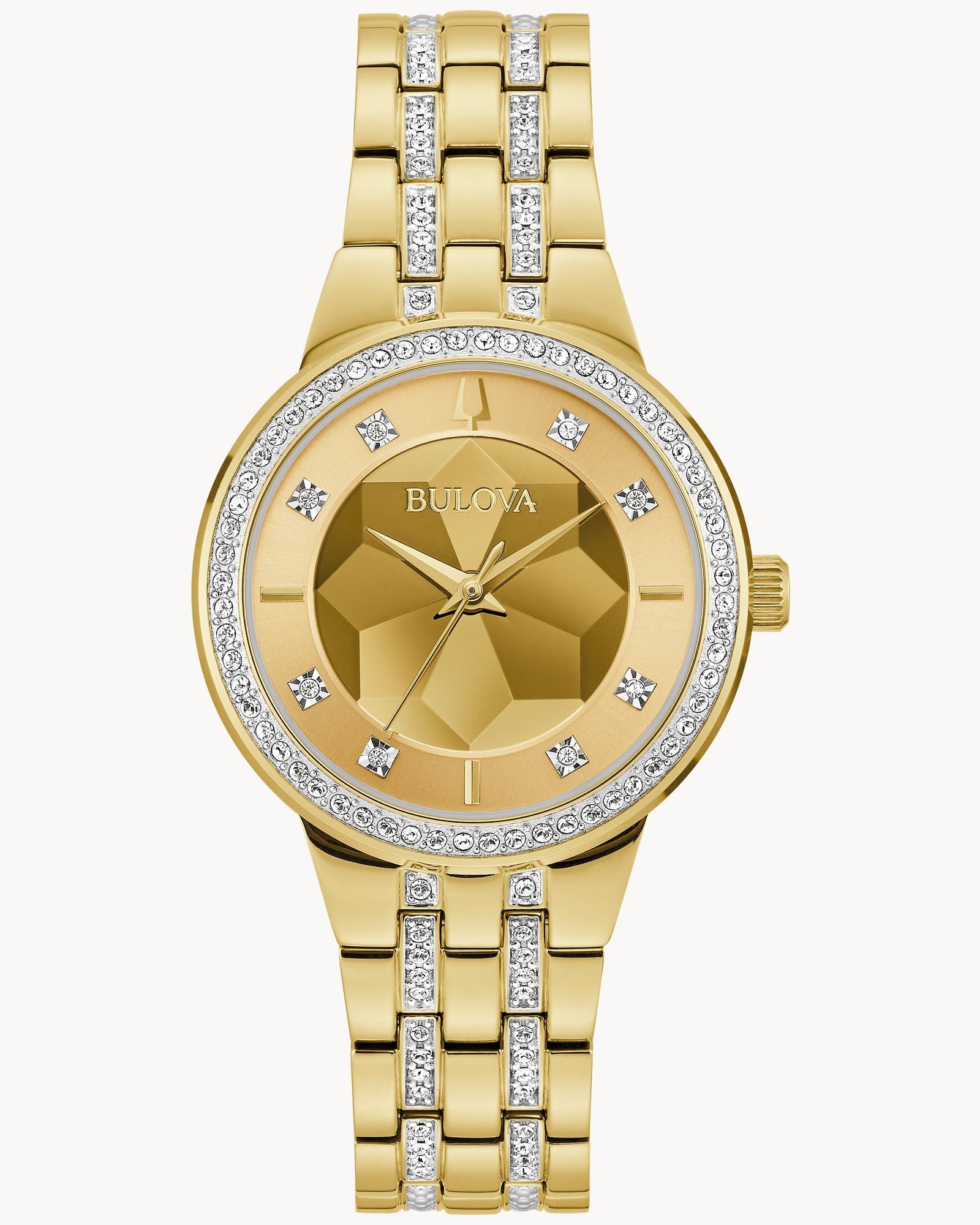 Reloj Bulova Mujer Phantom 97L176 Dorado Bisel y Pulsera con Cristales