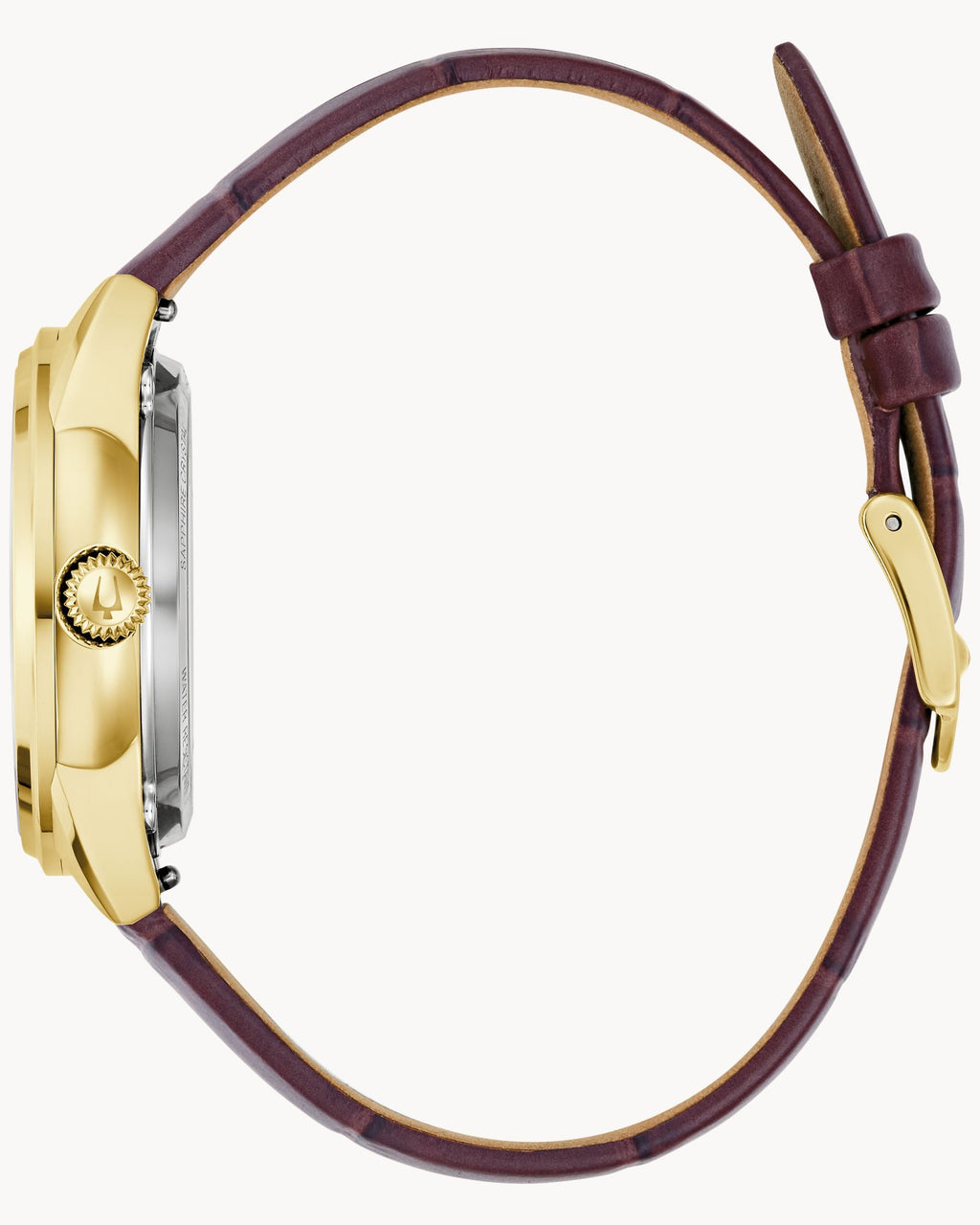 Bulova Sutton 97L179 Reloj Mujer Automático Open Heart Acero Dorado  Correa Cuero Marrón