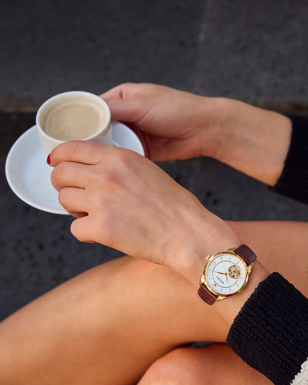 Bulova Sutton 97L179 Reloj Mujer Automático Open Heart Acero Dorado  Correa Cuero Marrón
