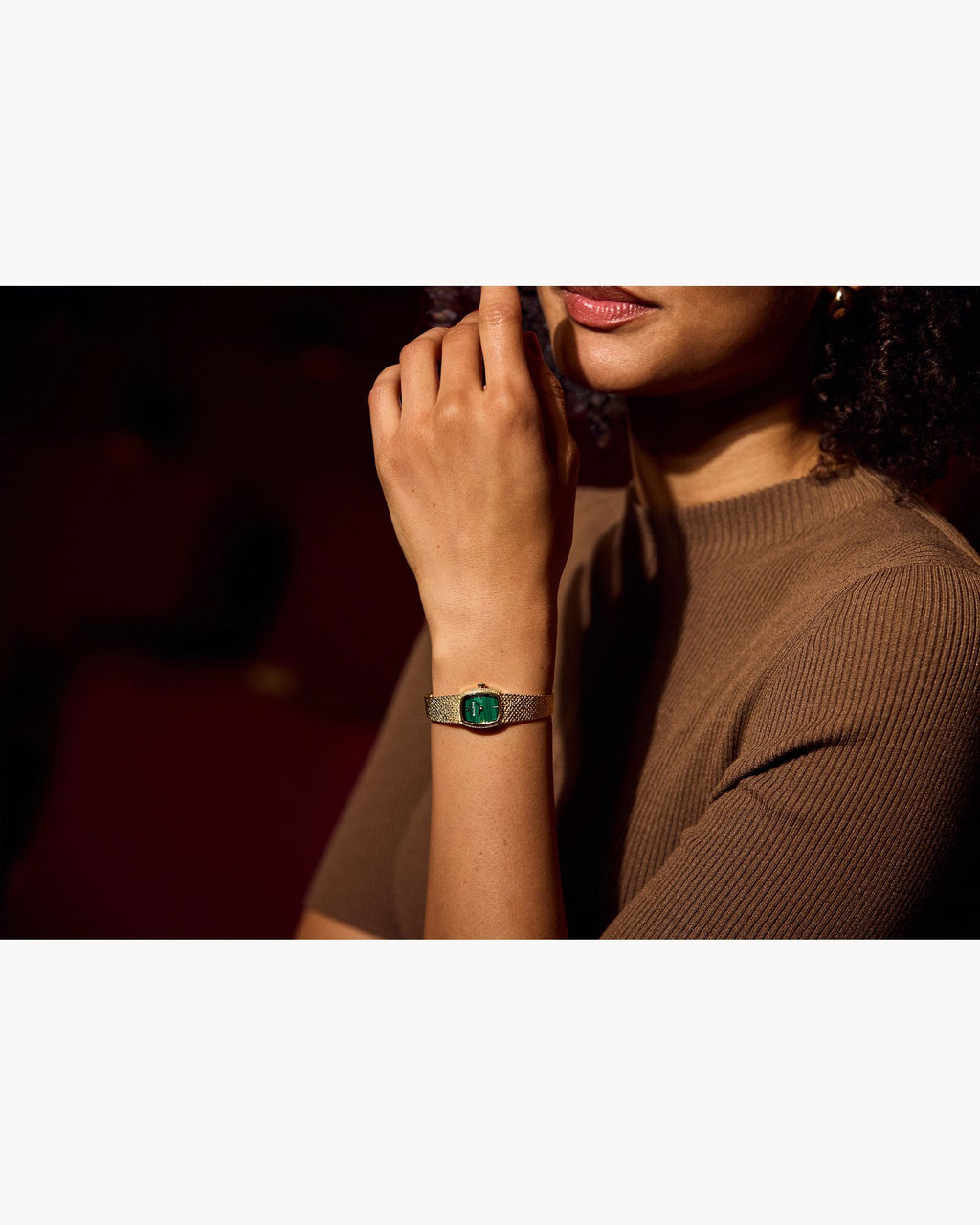 Reloj Bulova Classic Goddess of Time 97L184 Mujer Dorado Esfera Malaquita Verde