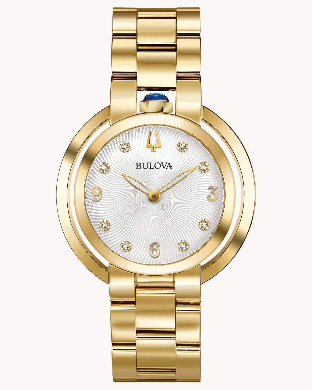 Bulova 97P125 Rubaiyat Reloj Mujer Acero Dorado Esfera Blanca Cristales