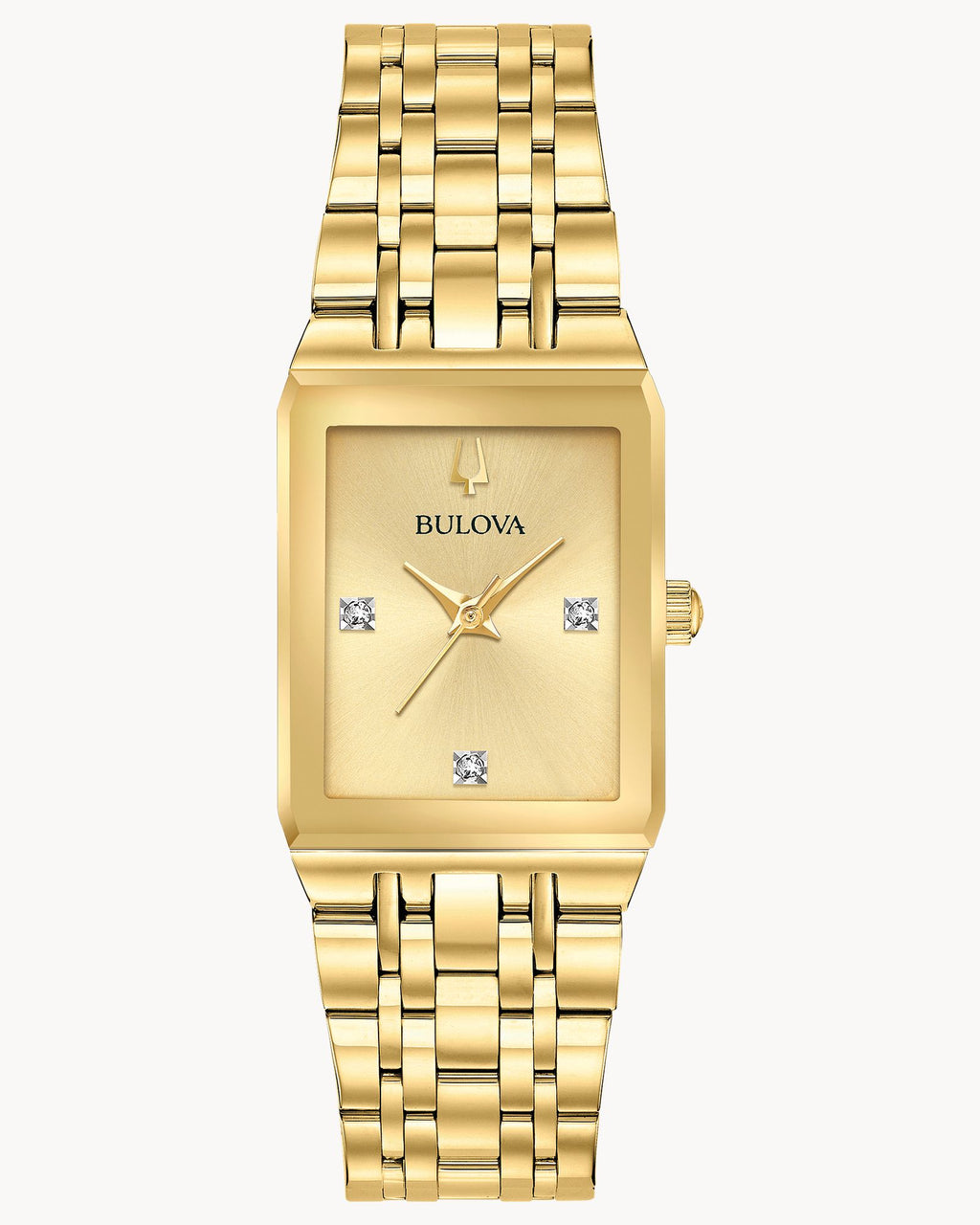 Reloj Bulova Quadra 97P140 Mujer Dorado Rectangular Diamantes