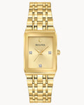 Reloj Bulova Quadra 97P140 Mujer Dorado Rectangular Diamantes