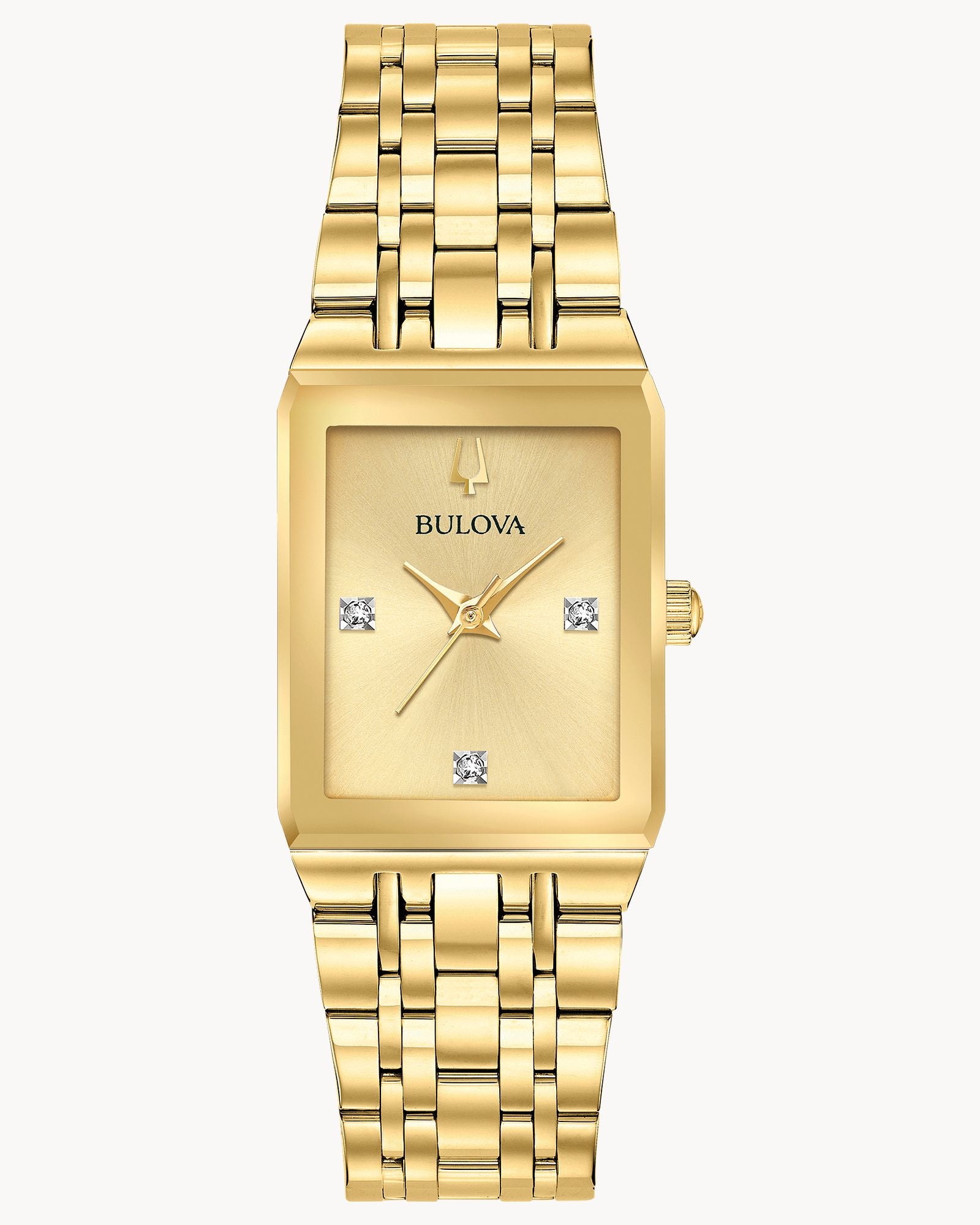 Reloj Bulova Quadra 97P140 Mujer Dorado Rectangular Diamantes