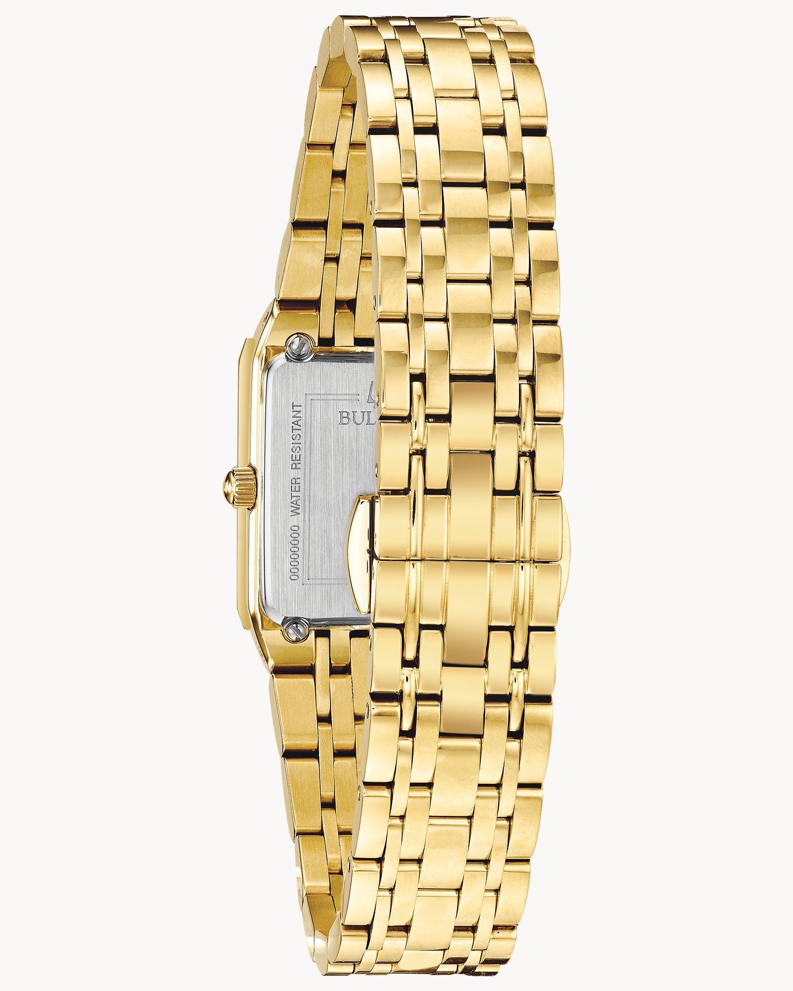 Reloj Bulova Quadra 97P140 Mujer Dorado Rectangular Diamantes