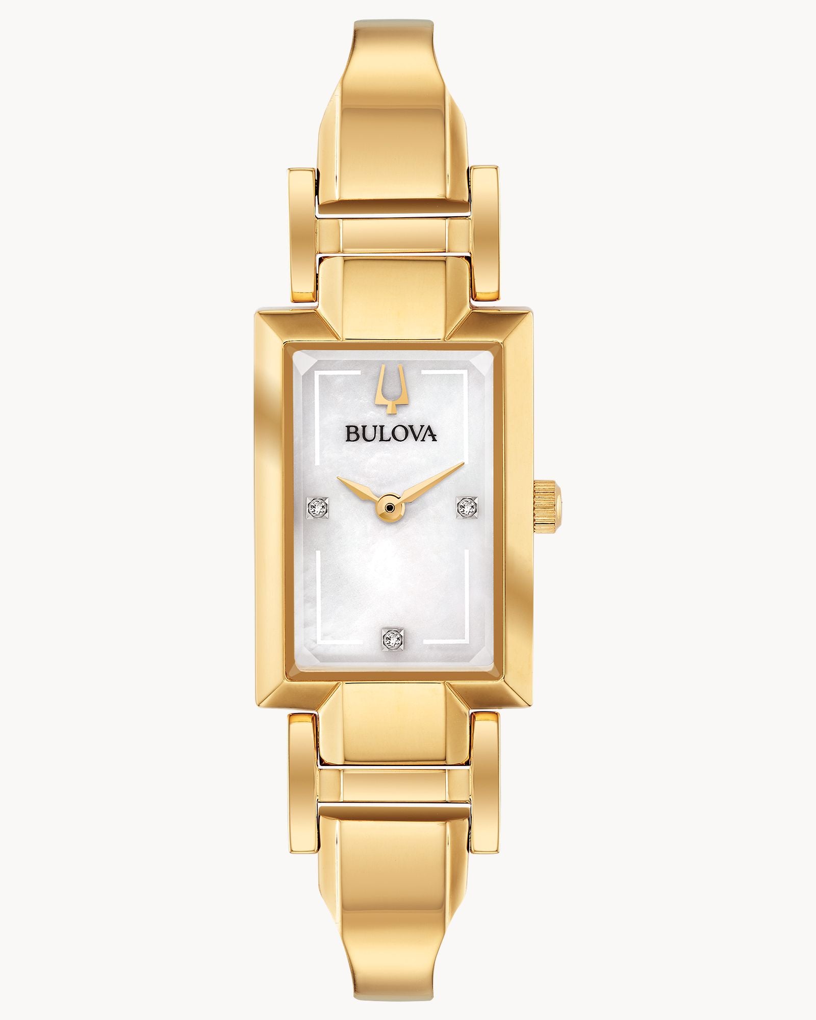 Reloj Bulova Classic 97P141 Mujer Dorado Nácar Con Diamantes
