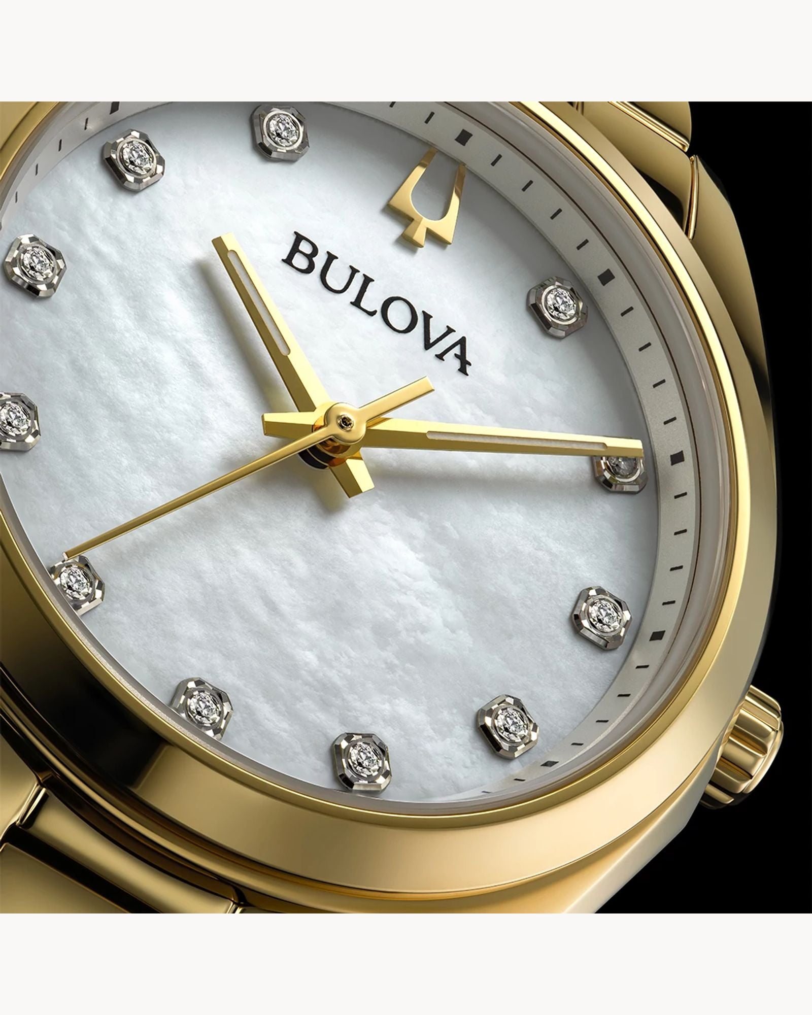 Reloj Bulova Surveyor 97P172 Mujer Dorado Esfera Nácar Diamantes cristales