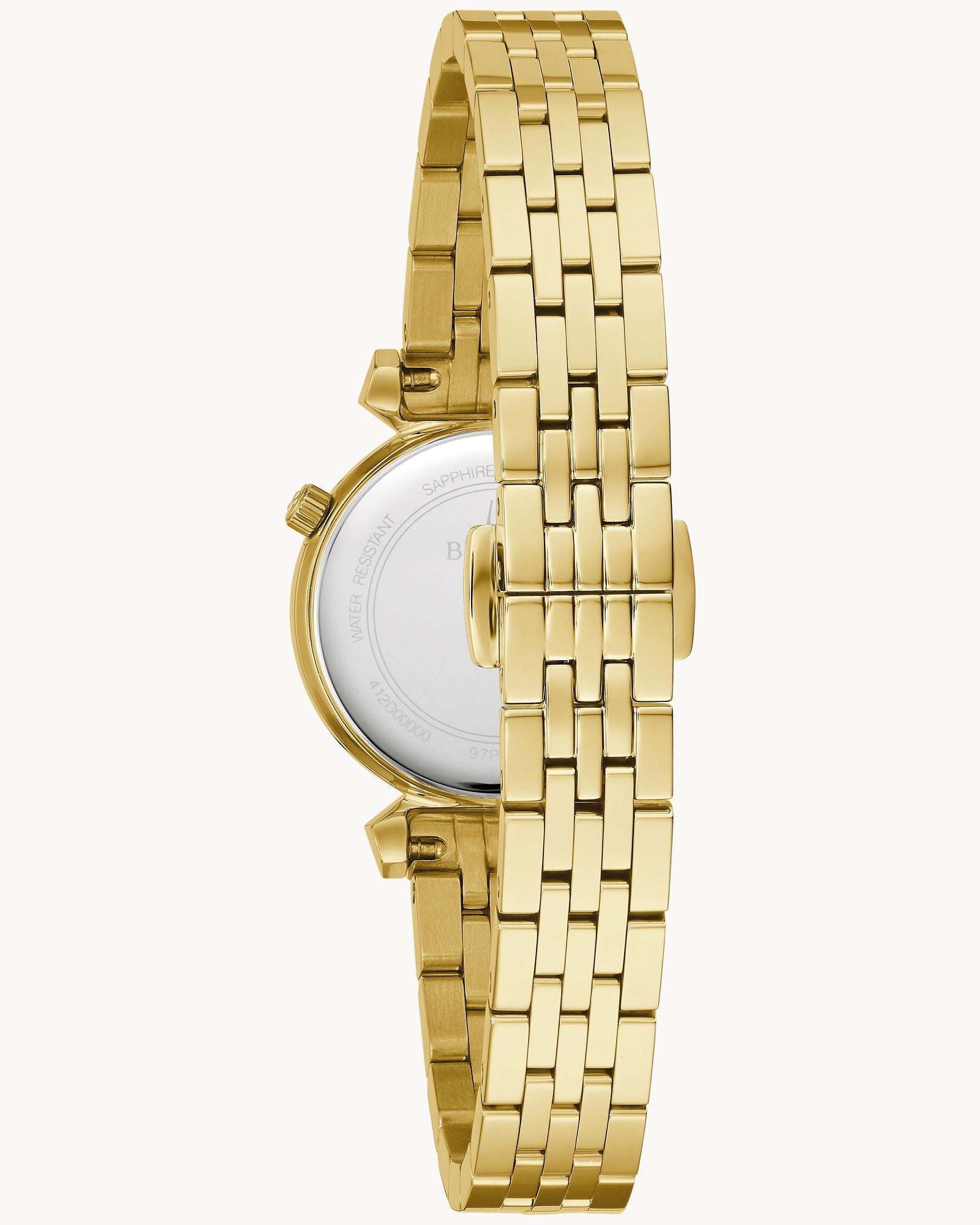 Reloj Bulova Regatta 97P173 Mujer Acero Dorado Esfera Nácar Negra con Cristales