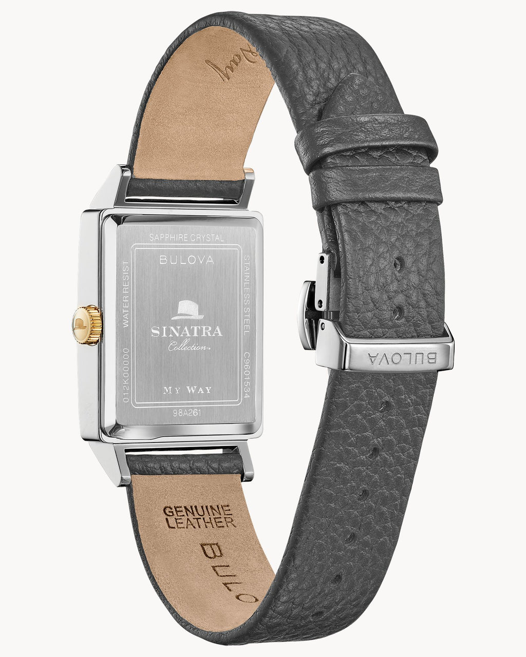 Reloj Bulova Frank Sinatra “My Way” 98A261 Hombre Automático Acero Esfera Negra Correa Cuero