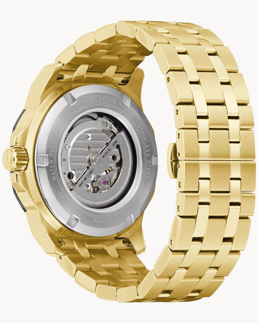 Reloj Bulova Marine Star 98A273 Automático Dorado Open Heart
