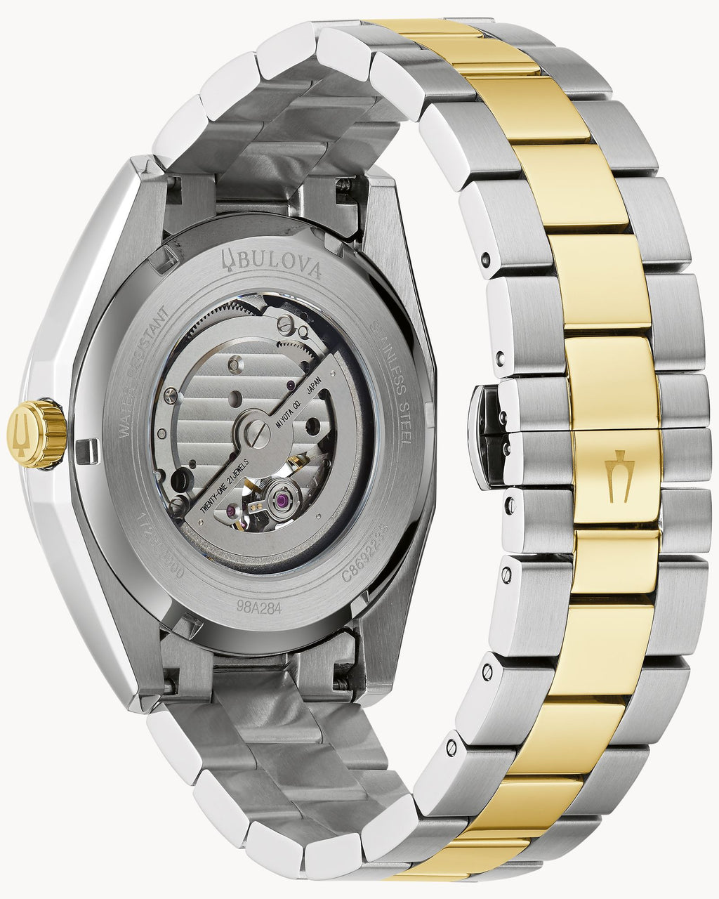 Reloj Bulova Surveyor 98A284 Automático Open Heart Acero Bicolor