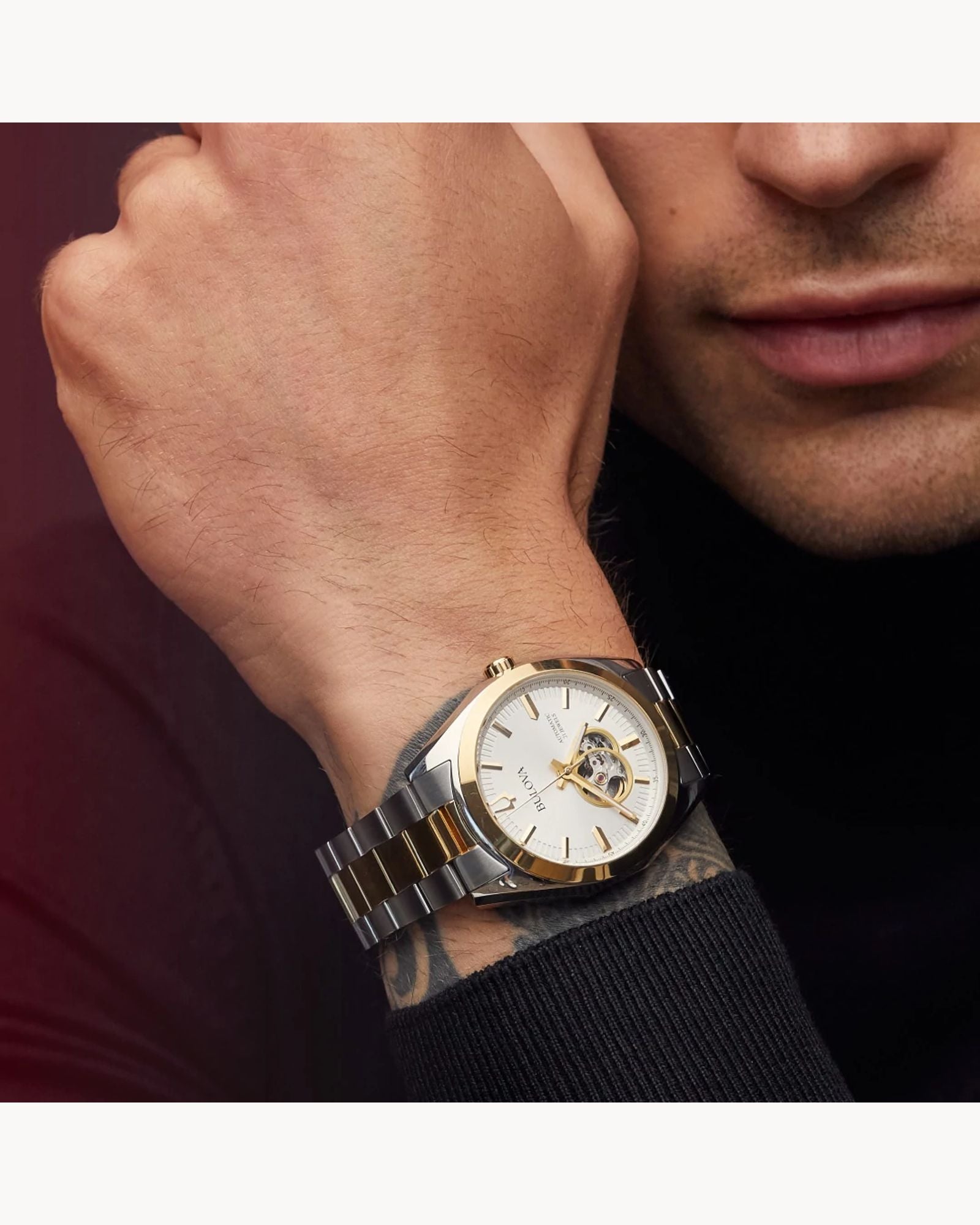 Reloj Bulova Surveyor 98A284 Automático Open Heart Acero Bicolor