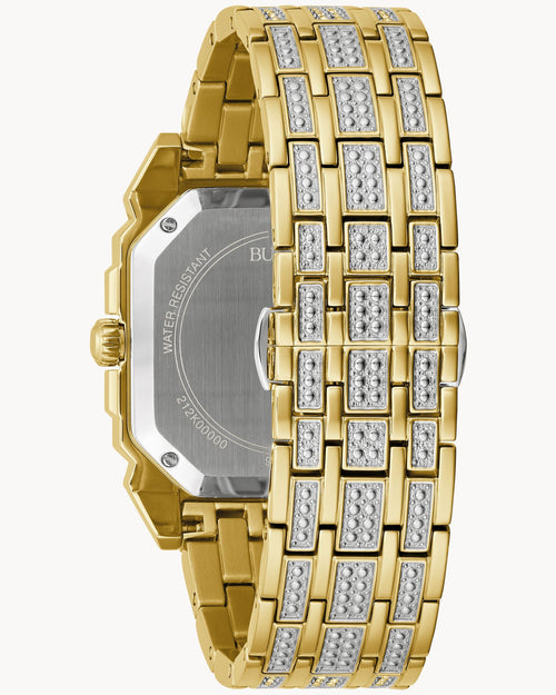 Reloj Bulova 98A295 Octava Hombre Dorado con Cristales Brillantes