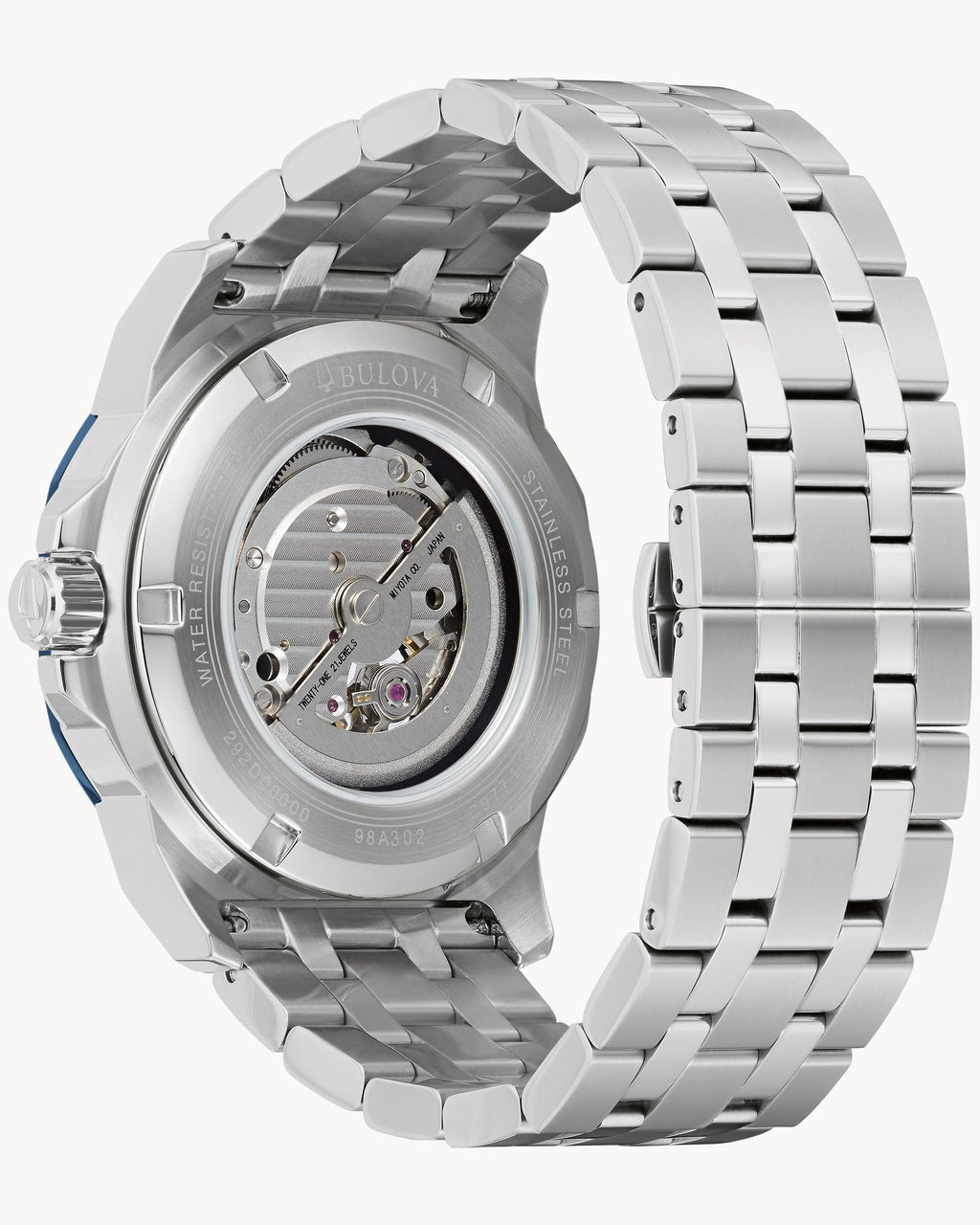 Reloj Bulova Marine Star 98A302 Automático Open Heart Azul