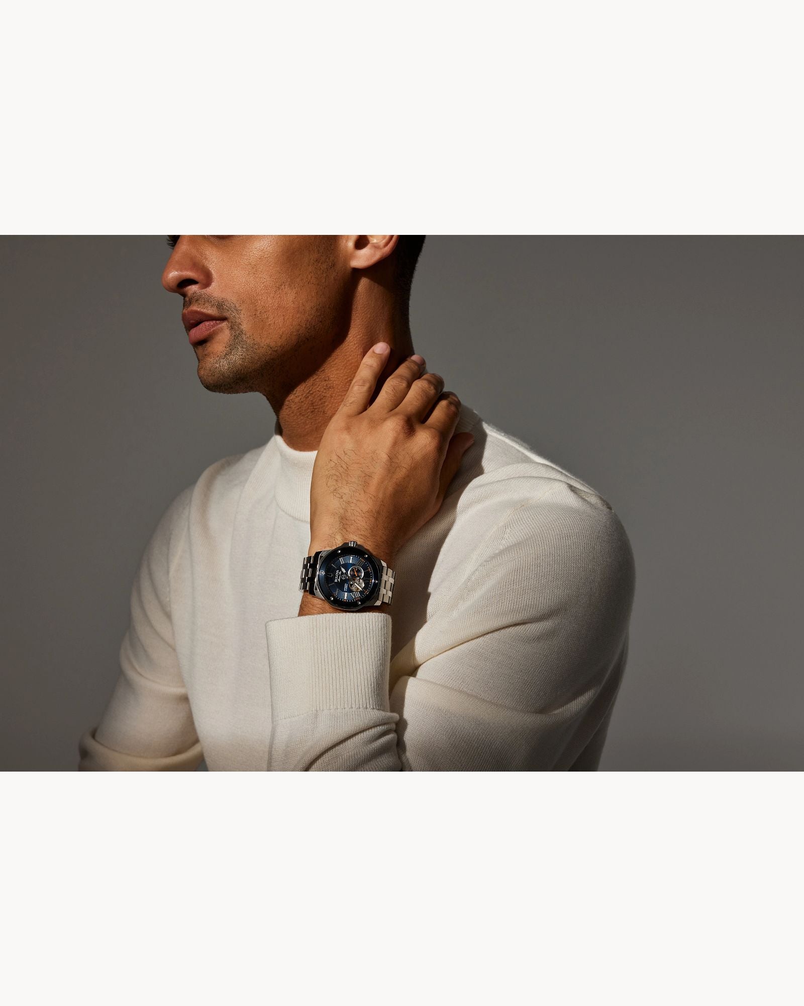 Reloj Bulova Marine Star 98A302 Automático Open Heart Azul