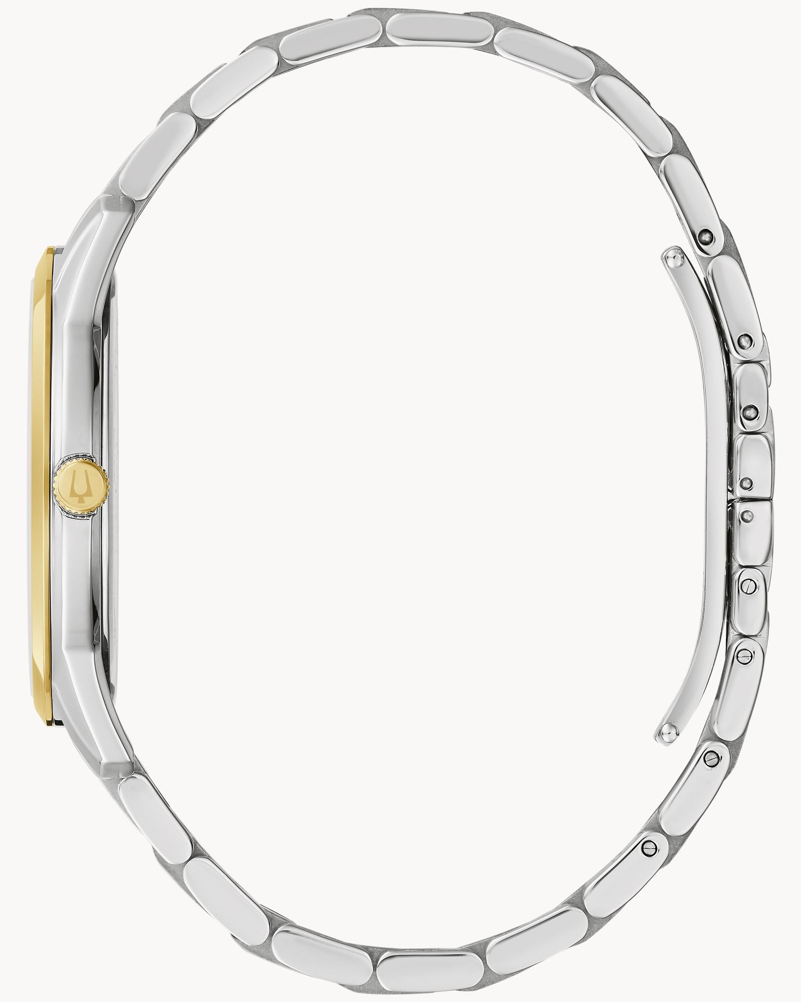 Reloj Bulova Sutton Classic 98B385 Hombre Bicolor Esfera Plateada