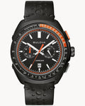 Reloj Bulova Racer 98B428 Hombre Cronógrafo Acero Negro Esfera Negra Detalles Naranja Correa Cuero