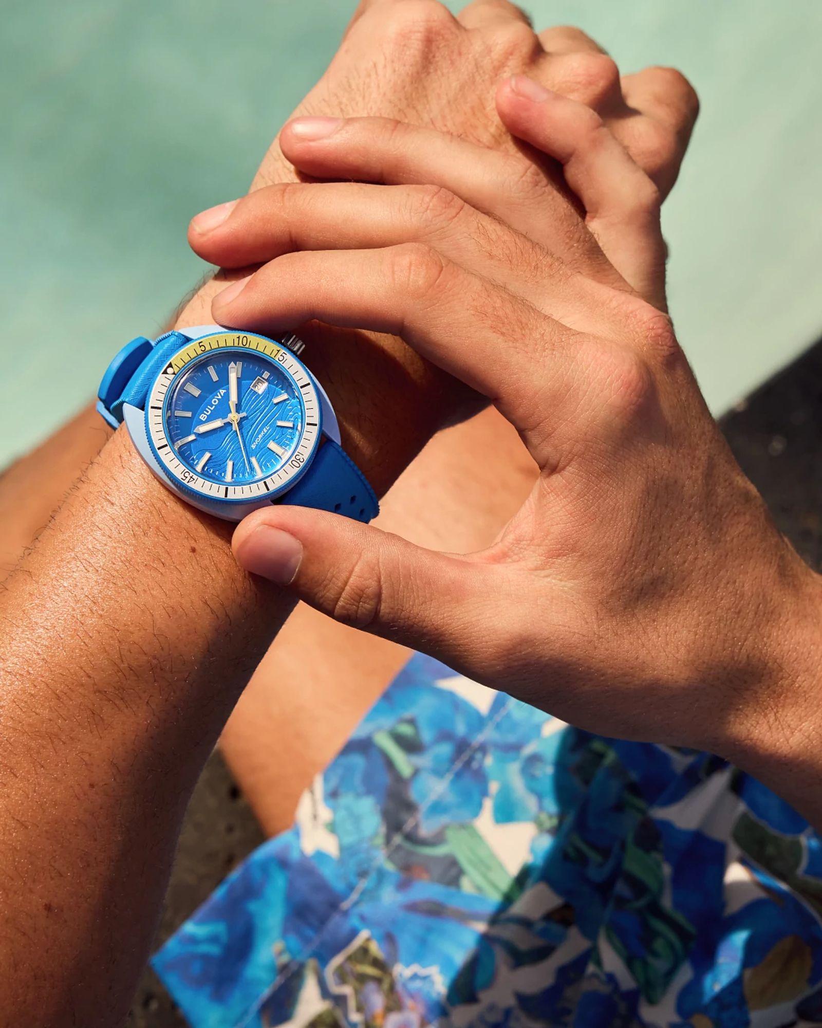 Reloj Bulova Snorkel 98B445 Hombre Azul Blue Tang Correa Silicona