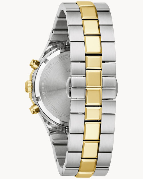 Bulova Prestige 98B450 Cronógrafo Hombre Acero Bicolor Esfera Blanca