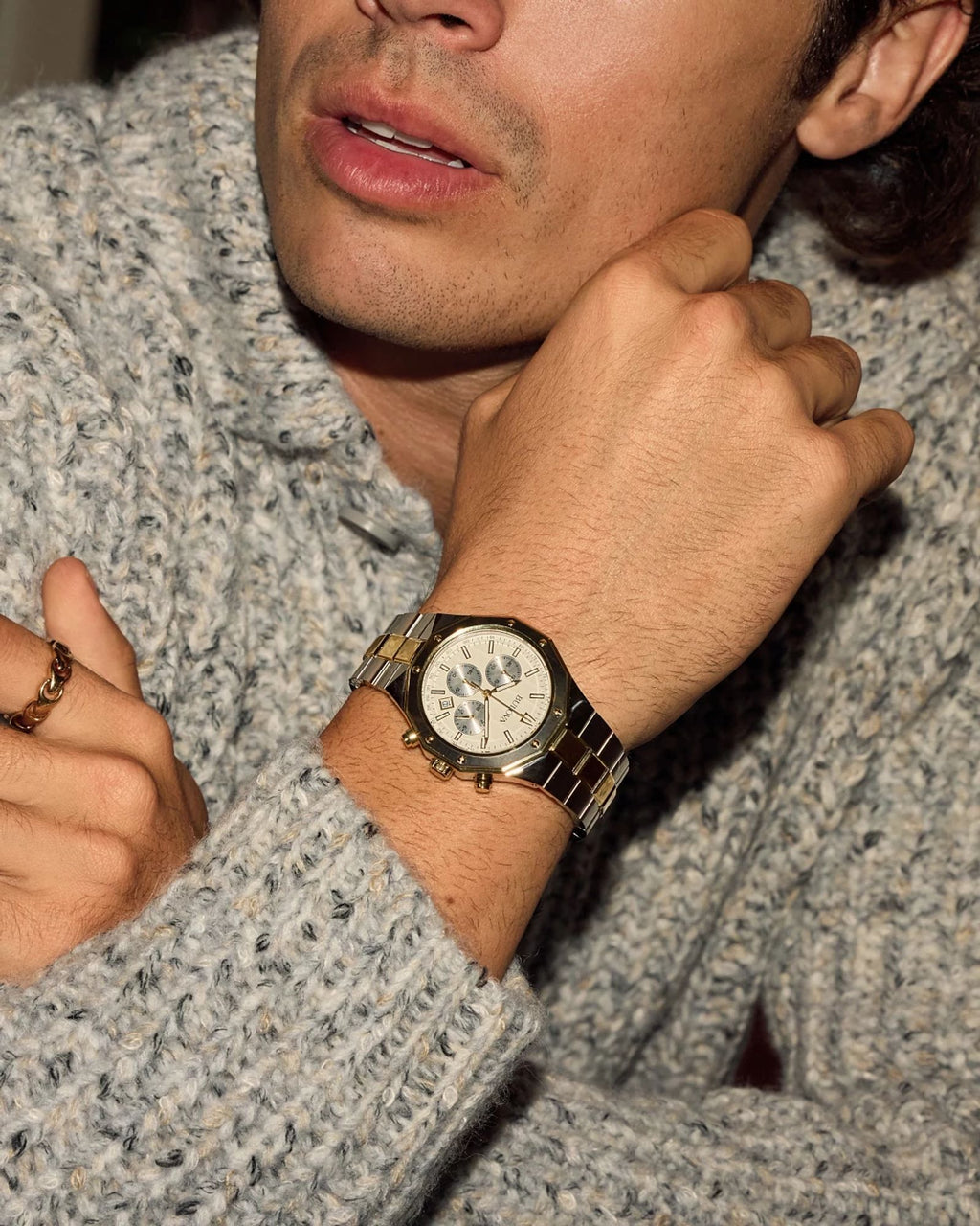 Bulova Prestige 98B450 Cronógrafo Hombre Acero Bicolor Esfera Blanca