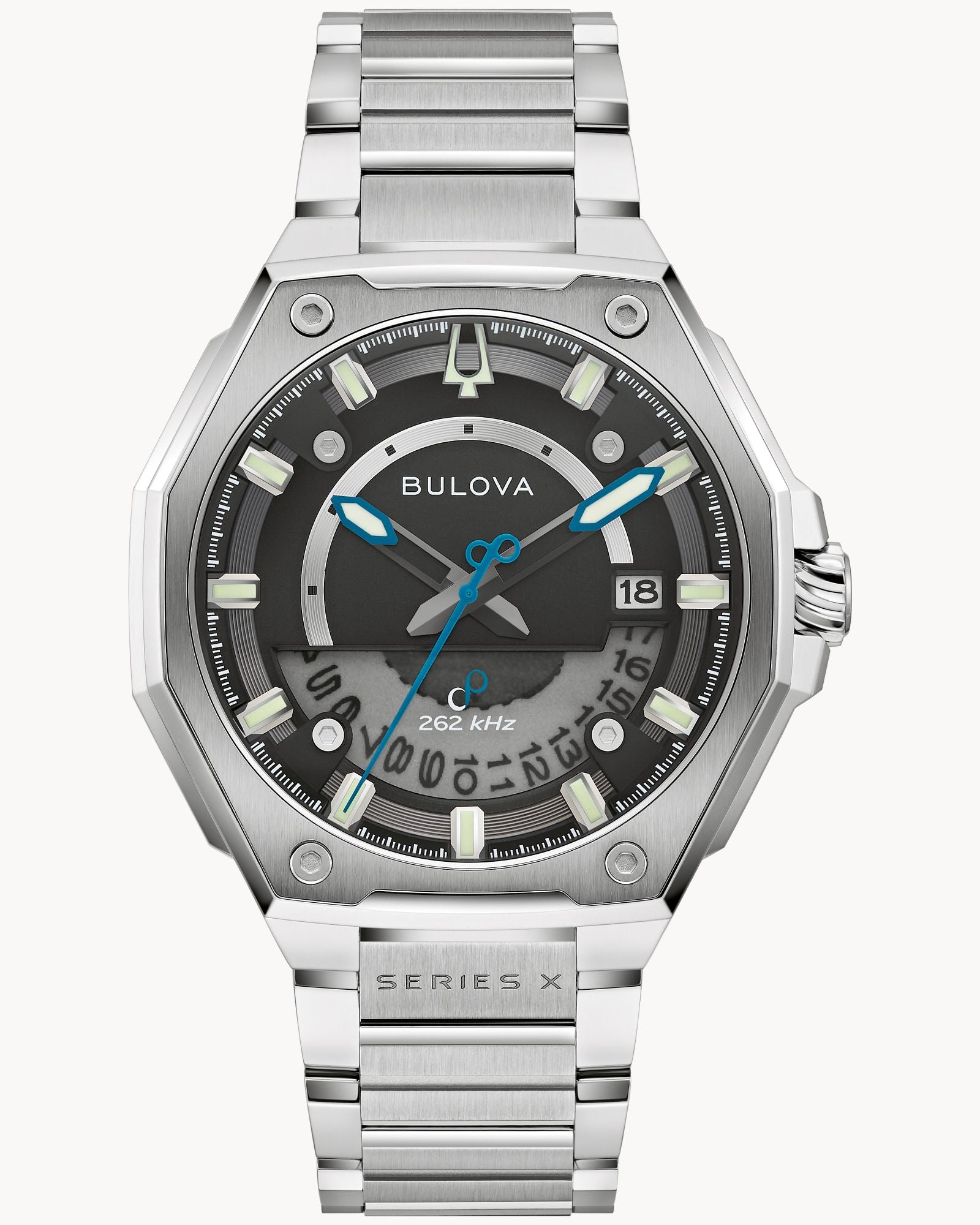 Reloj Bulova Series X 98B456 Hombre Precisionist 262 kHz Acero Inoxidable Esfera Negra
