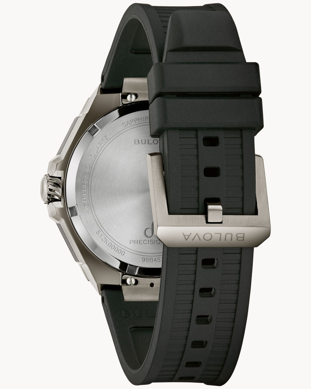 Reloj Bulova Series X 98B457 Hombre Precisionist 262 kHz Acero Inoxidable Esfera Blanca Correa Caucho Negro