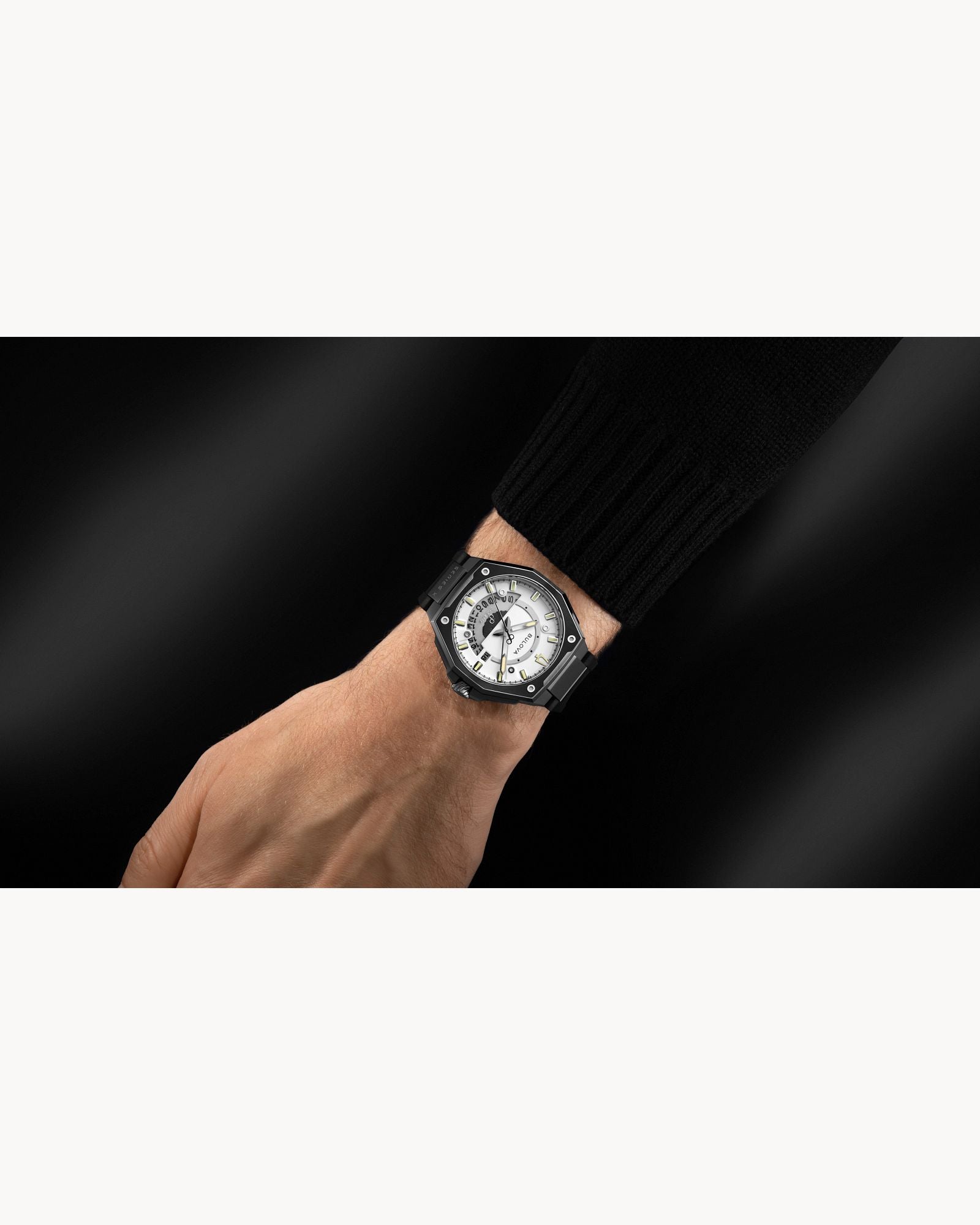 Reloj Bulova Series X 98B457 Hombre Precisionist 262 kHz Acero Inoxidable Esfera Blanca Correa Caucho Negro