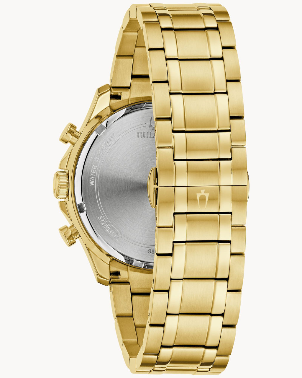 Reloj Bulova Classic 98E113 Hombre Cronógrafo Acero Dorado Esfera Plateada con Diamantes